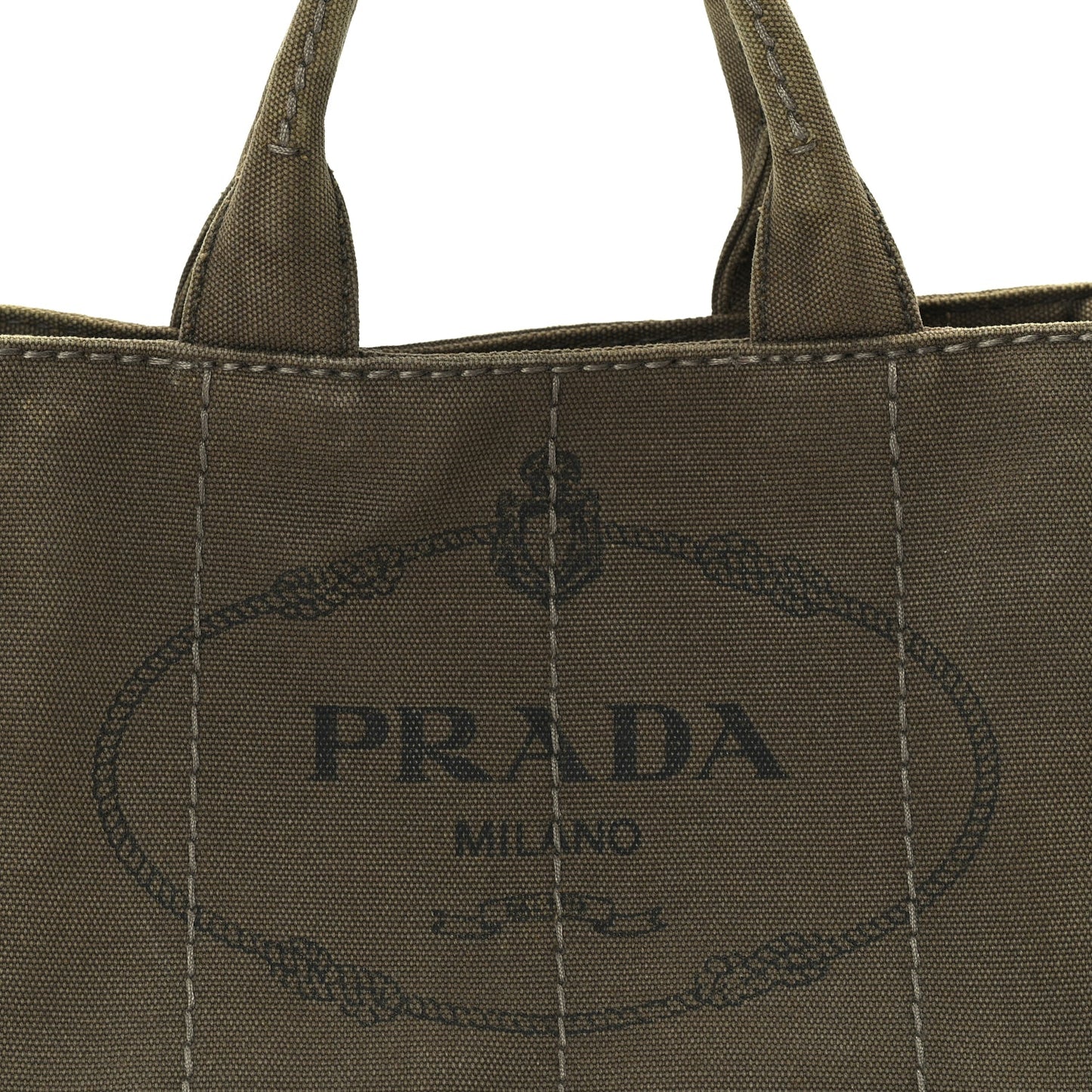 Prada Canapa Small Logo Tote Khaki