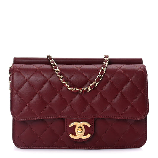 Chanel Lambskin Quilted Medium Crossing Times Flap  Red