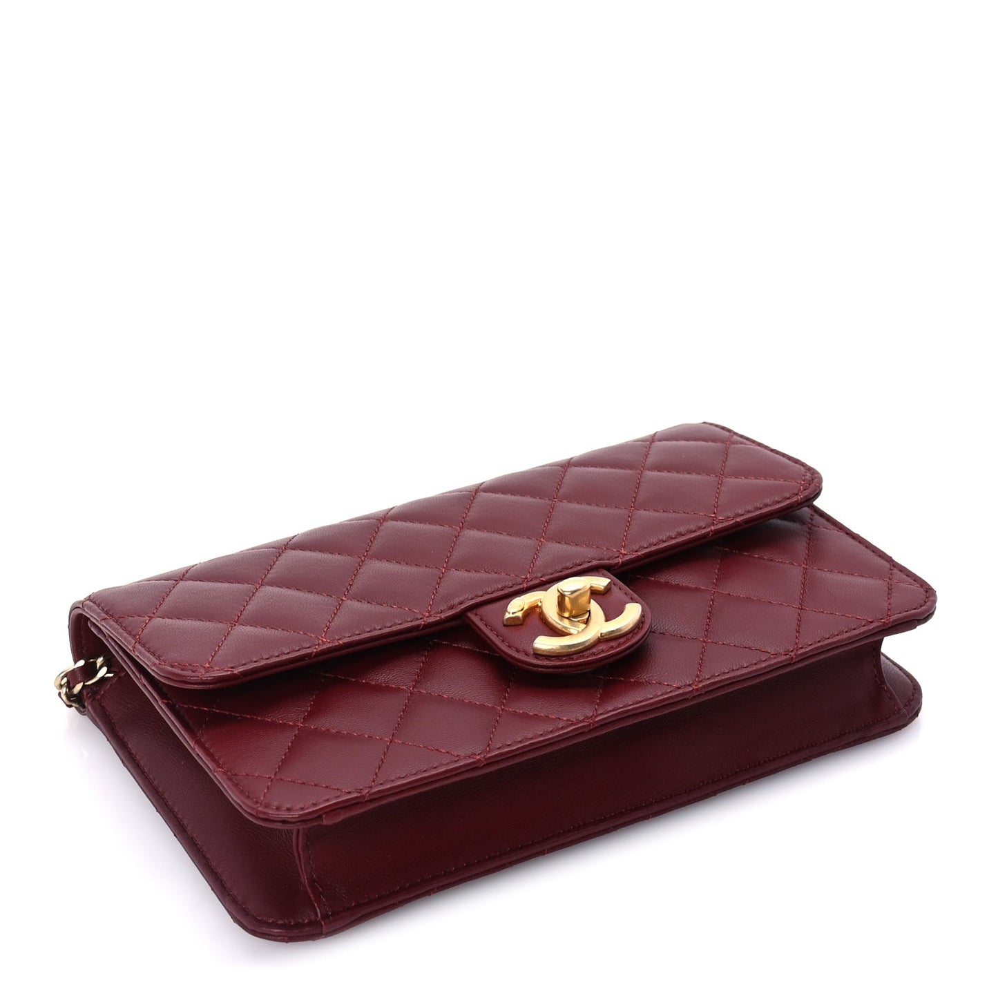 Chanel Lambskin Quilted Medium Crossing Times Flap  Red
