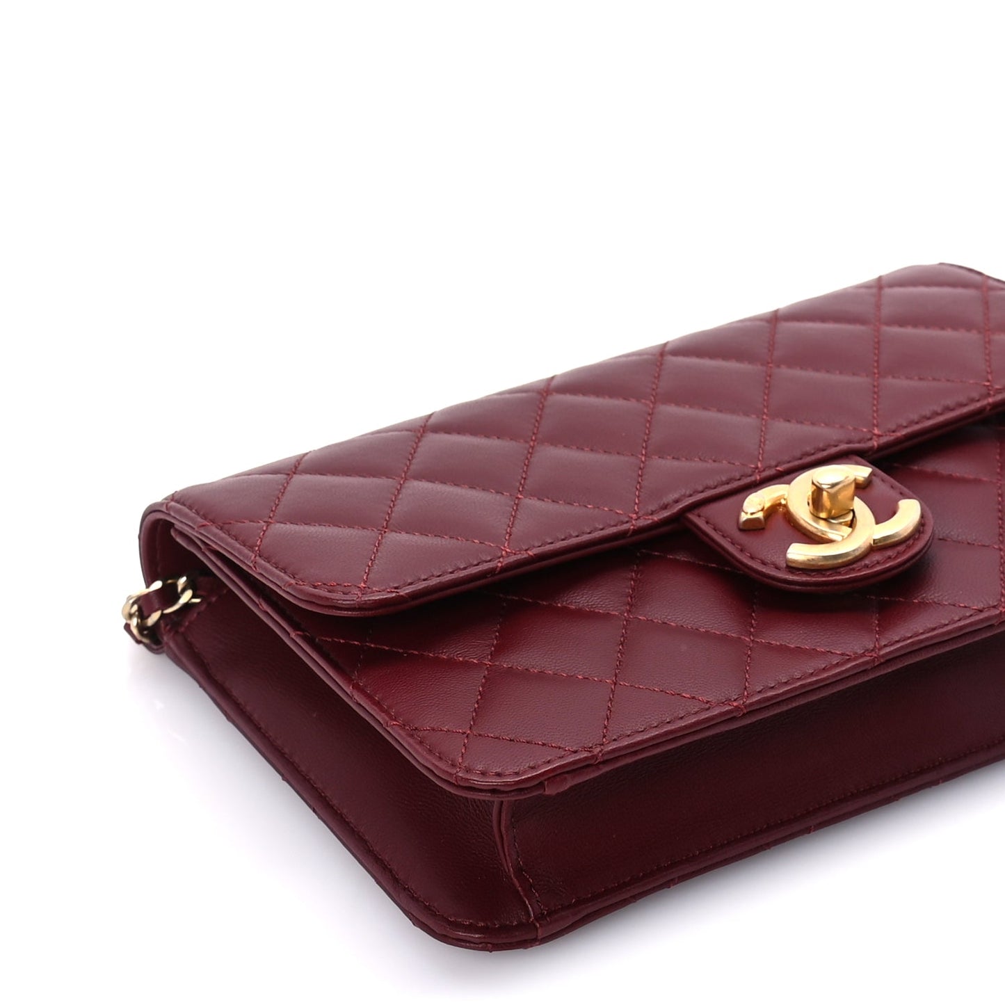 Chanel Lambskin Quilted Medium Crossing Times Flap  Red