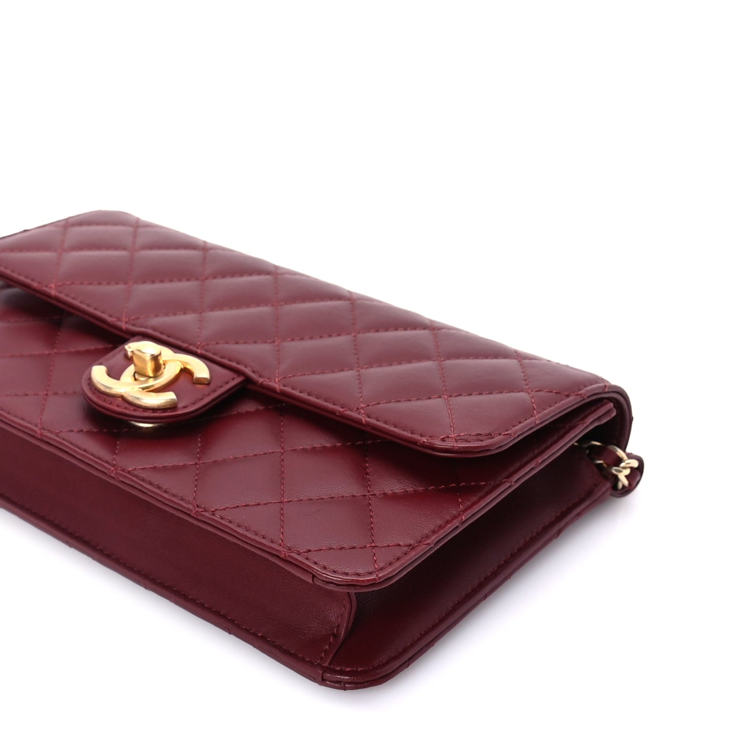 Chanel Lambskin Quilted Medium Crossing Times Flap  Red