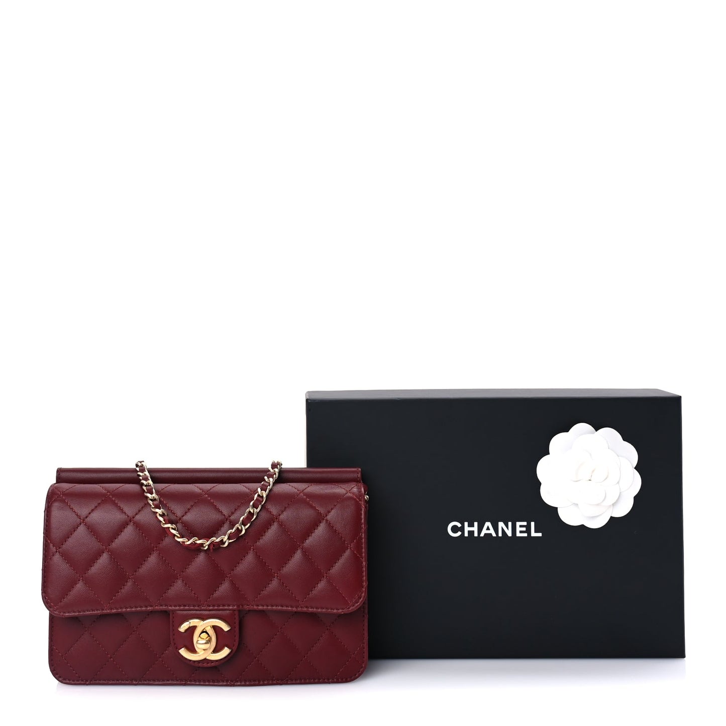 Chanel Lambskin Quilted Medium Crossing Times Flap  Red