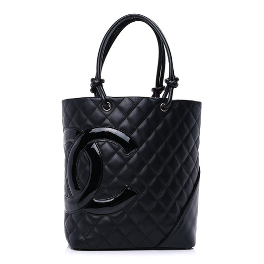 Chanel Calfskin Quilted Medium Cambon Tote Black