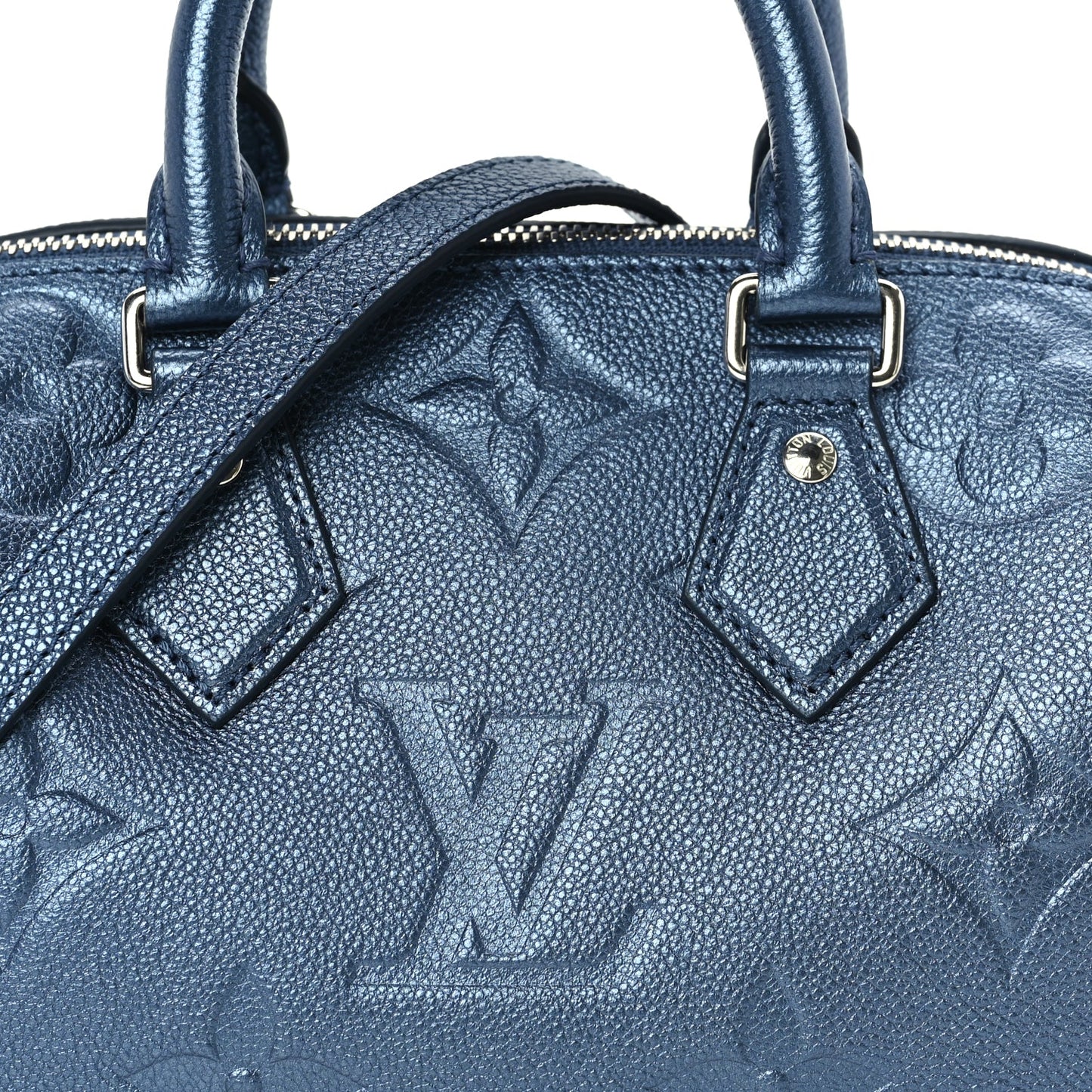 Louis Vuitton Metallic Empreinte Monogram Giant Speedy Bandouliere 20 Navy Nacre