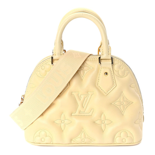 Louis Vuitton Calfskin Bubblegram Alma BB  Banana