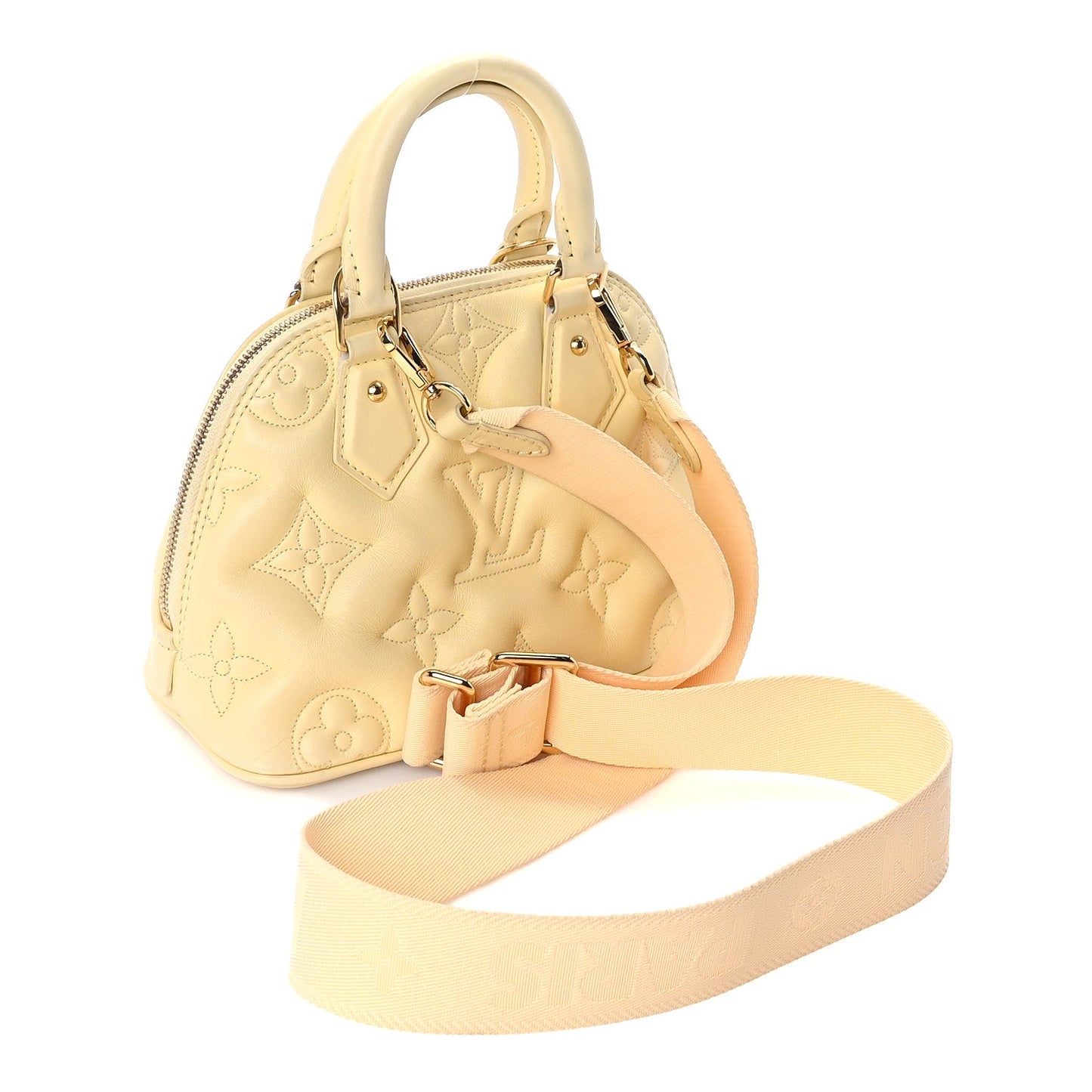 Louis Vuitton Calfskin Bubblegram Alma BB  Banana