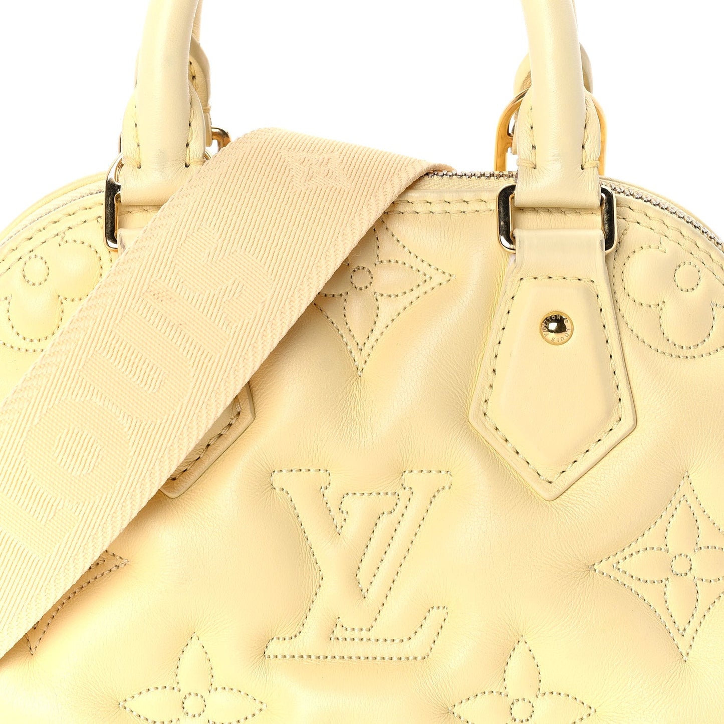 Louis Vuitton Calfskin Bubblegram Alma BB  Banana