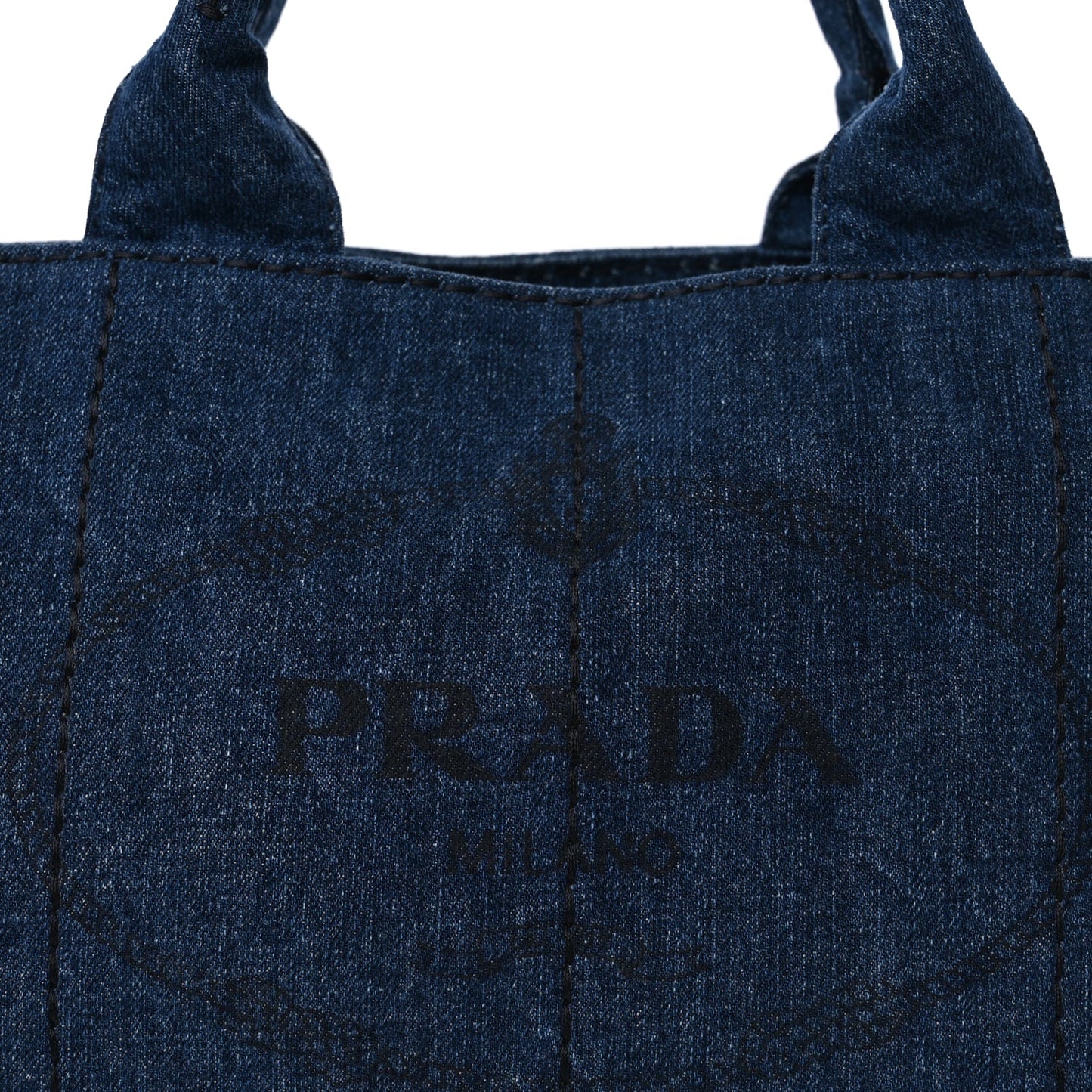 Prada Denim Canapa Logo Tote  Avio