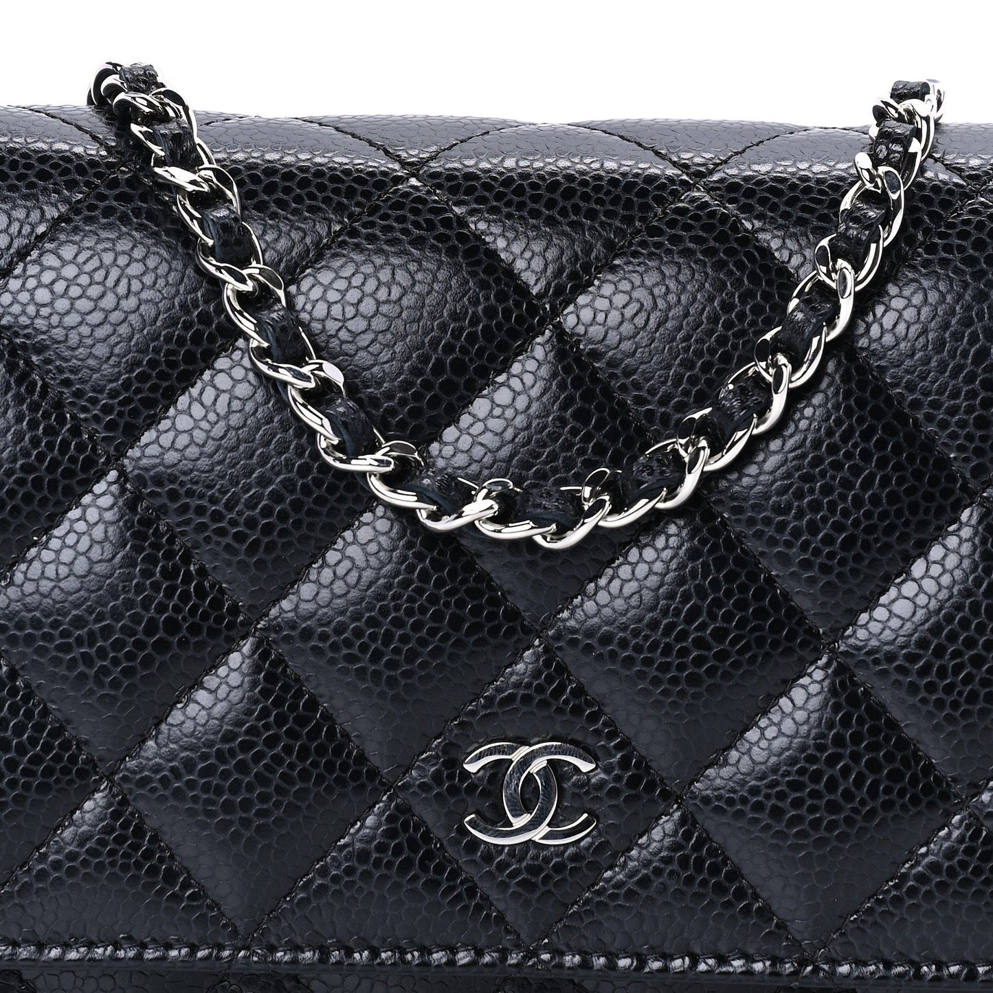 Chanel Caviar Quilted Wallet on Chain WOC  Black
