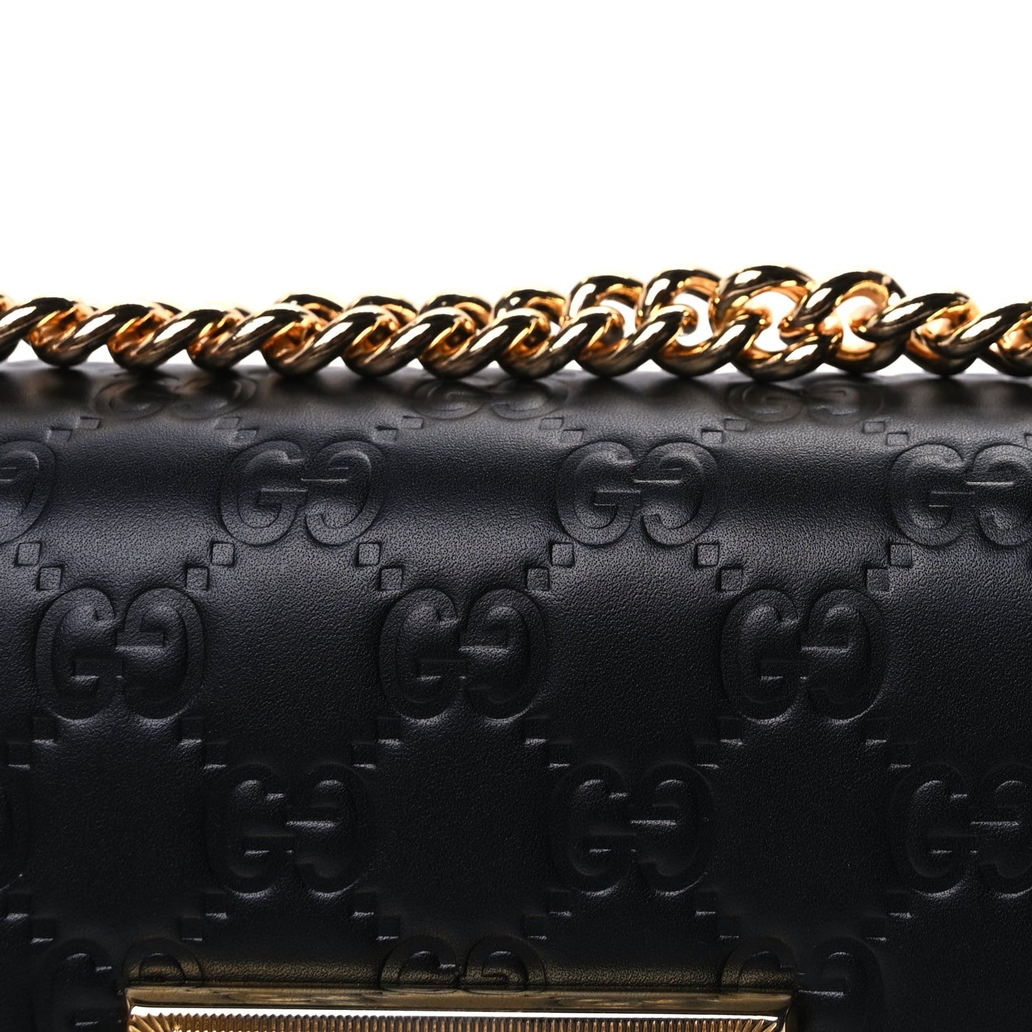 Gucci Guccissima Small Padlock Shoulder Bag  Black