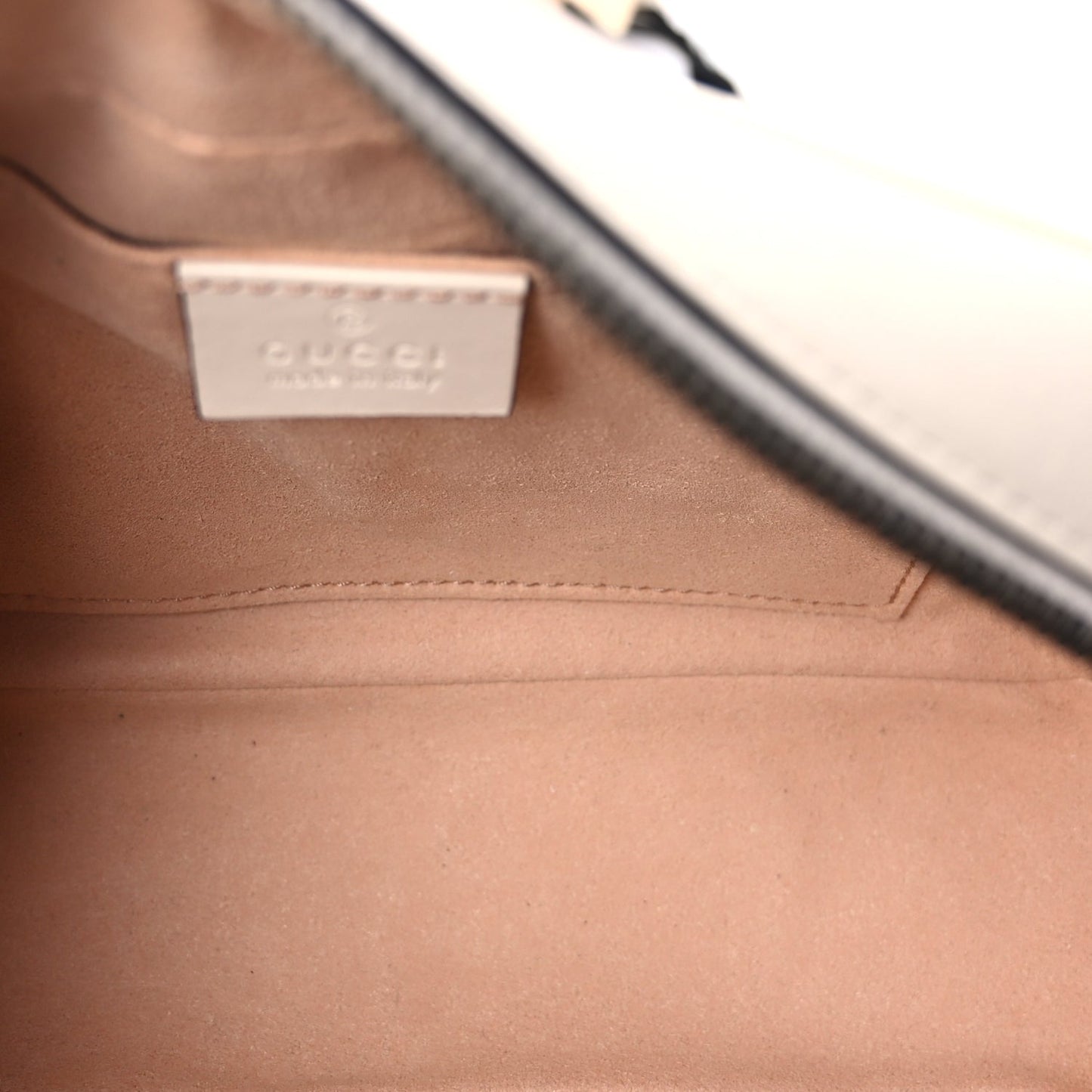 Gucci Calfskin Matelasse Small GG Marmont Chain Shoulder Bag  White