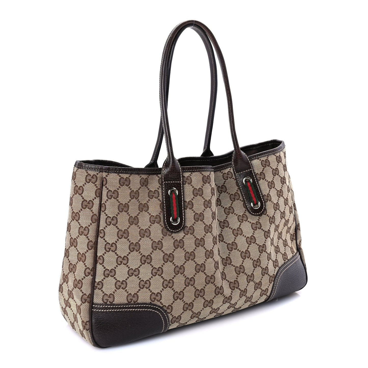 Gucci Monogram Medium Princy Tote  Dark Brown