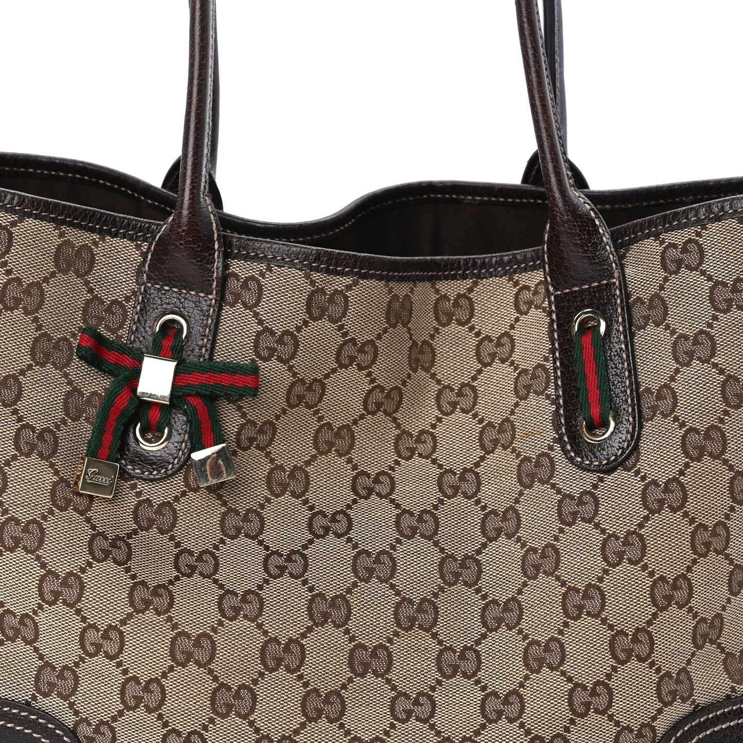 Gucci Monogram Medium Princy Tote  Dark Brown