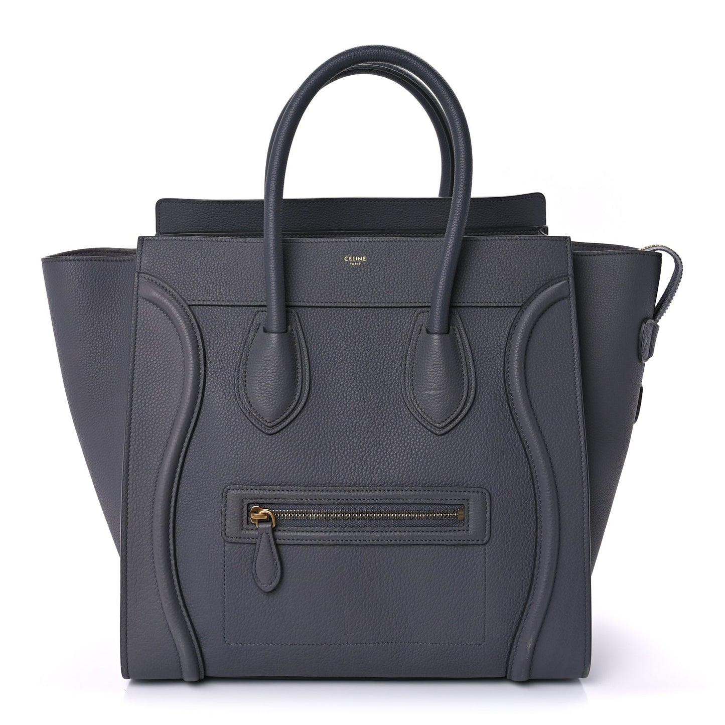 Celine Drummed Calfskin Mini Luggage  Kohl
