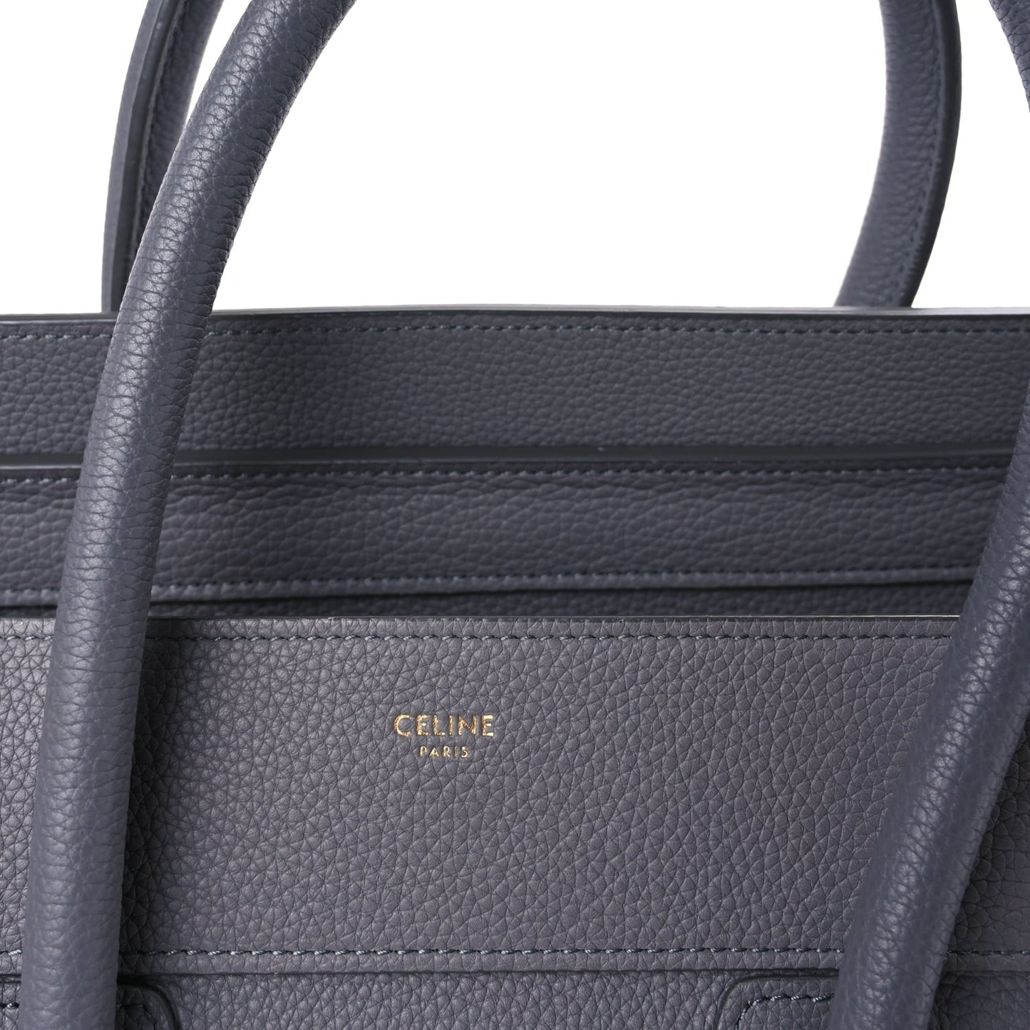 Celine Drummed Calfskin Mini Luggage  Kohl