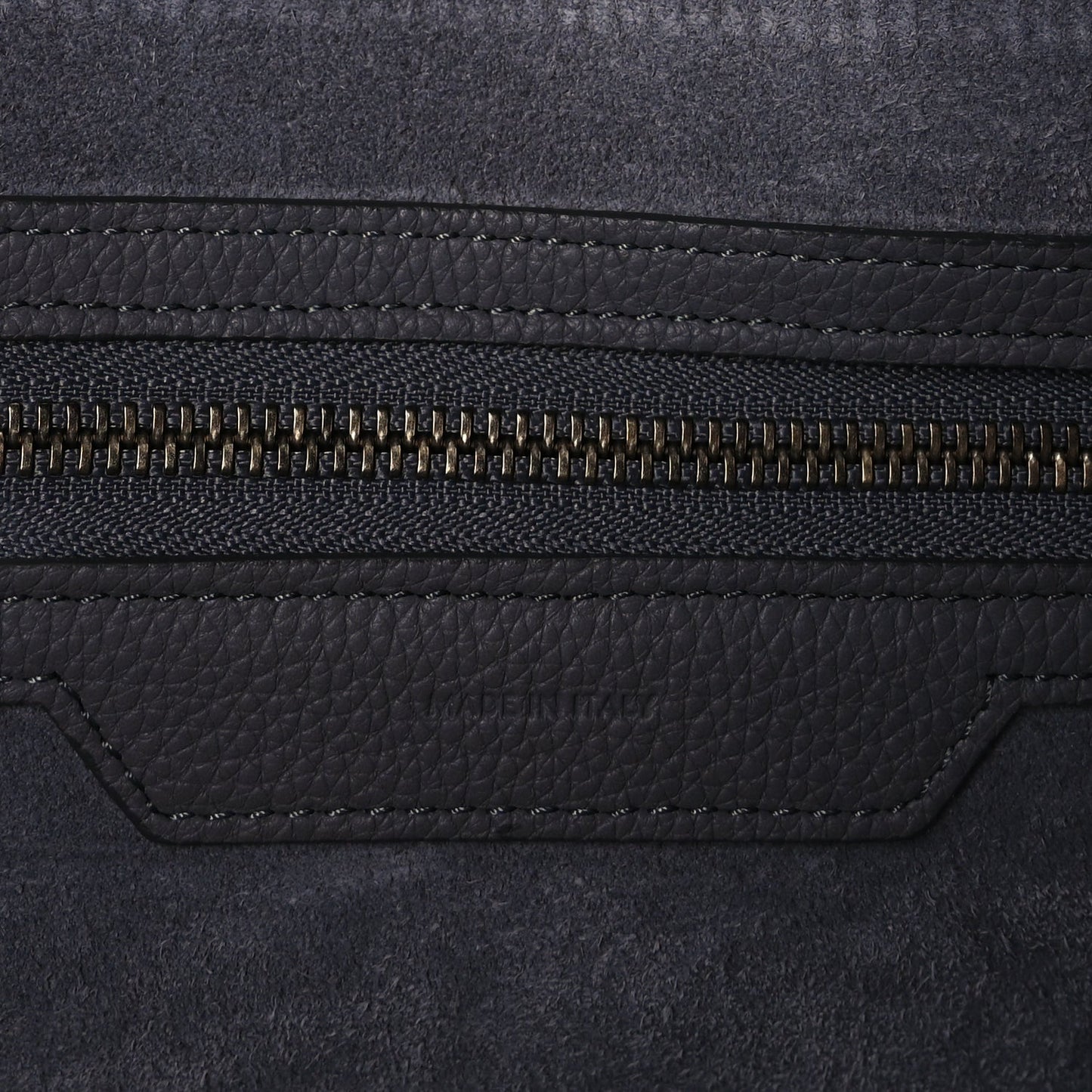 Celine Drummed Calfskin Mini Luggage  Kohl