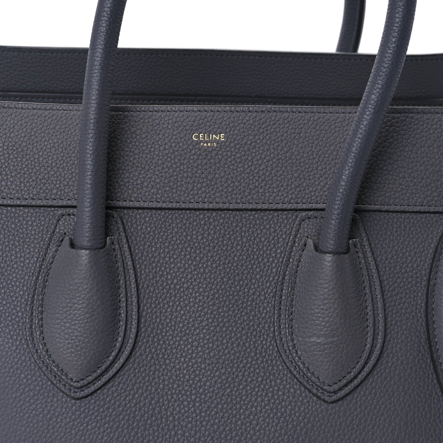 Celine Drummed Calfskin Mini Luggage  Kohl