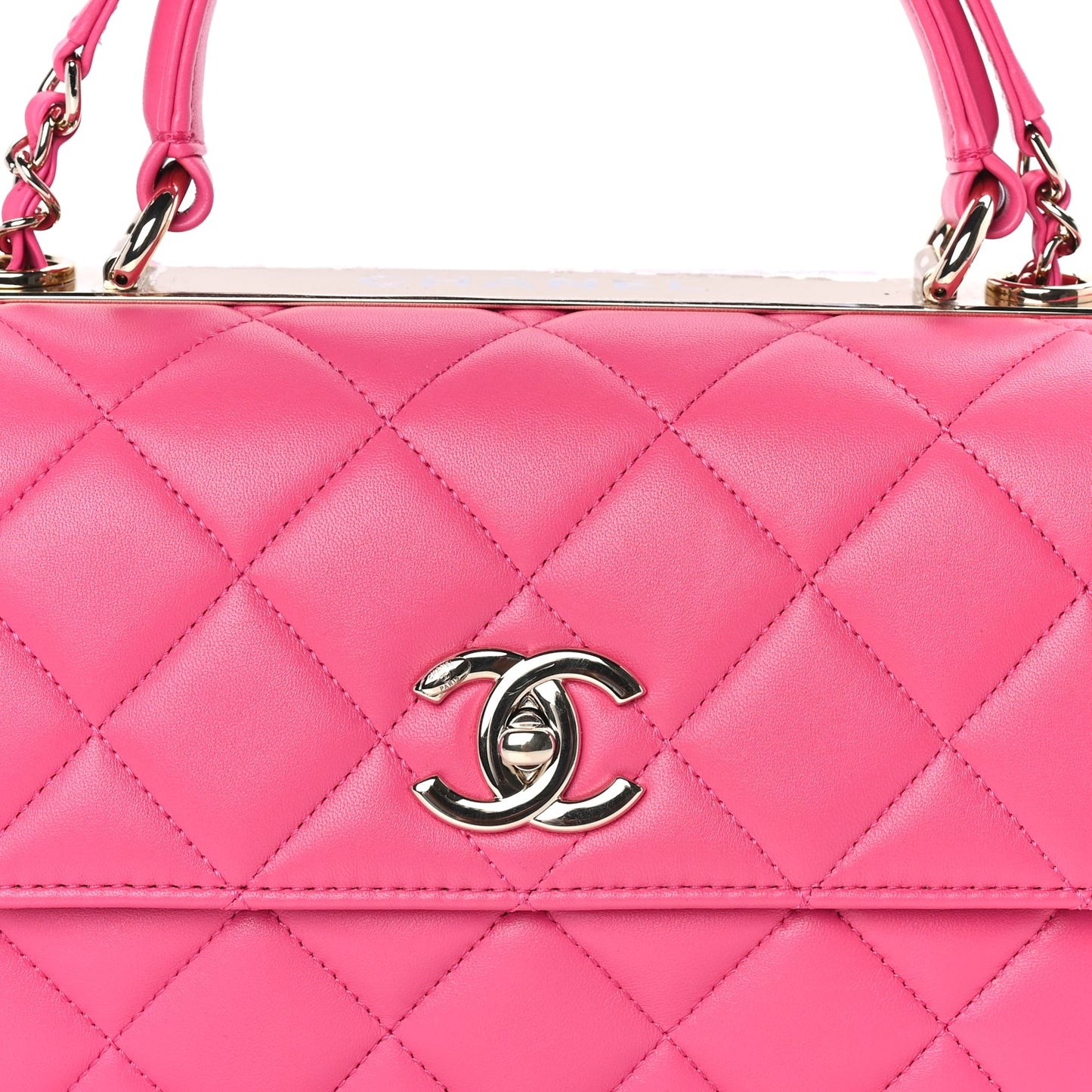 Chanel Lambskin Quilted Small Trendy CC Flap Dual Handle Bag  Dark Pink