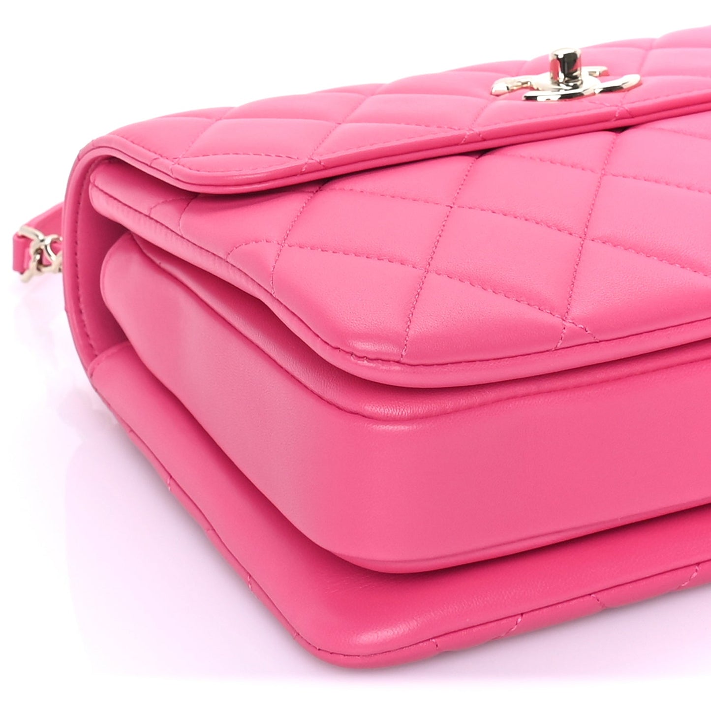 Chanel Lambskin Quilted Small Trendy CC Flap Dual Handle Bag  Dark Pink