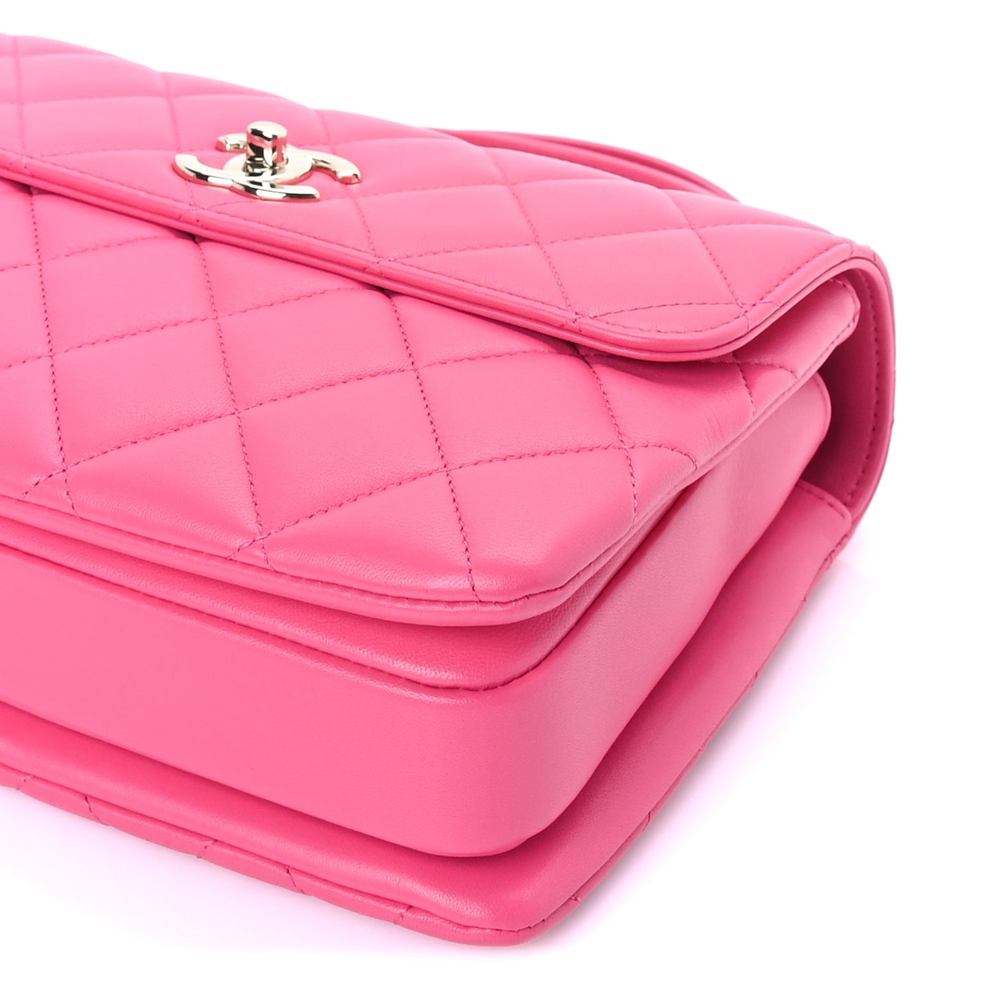 Chanel Lambskin Quilted Small Trendy CC Flap Dual Handle Bag  Dark Pink