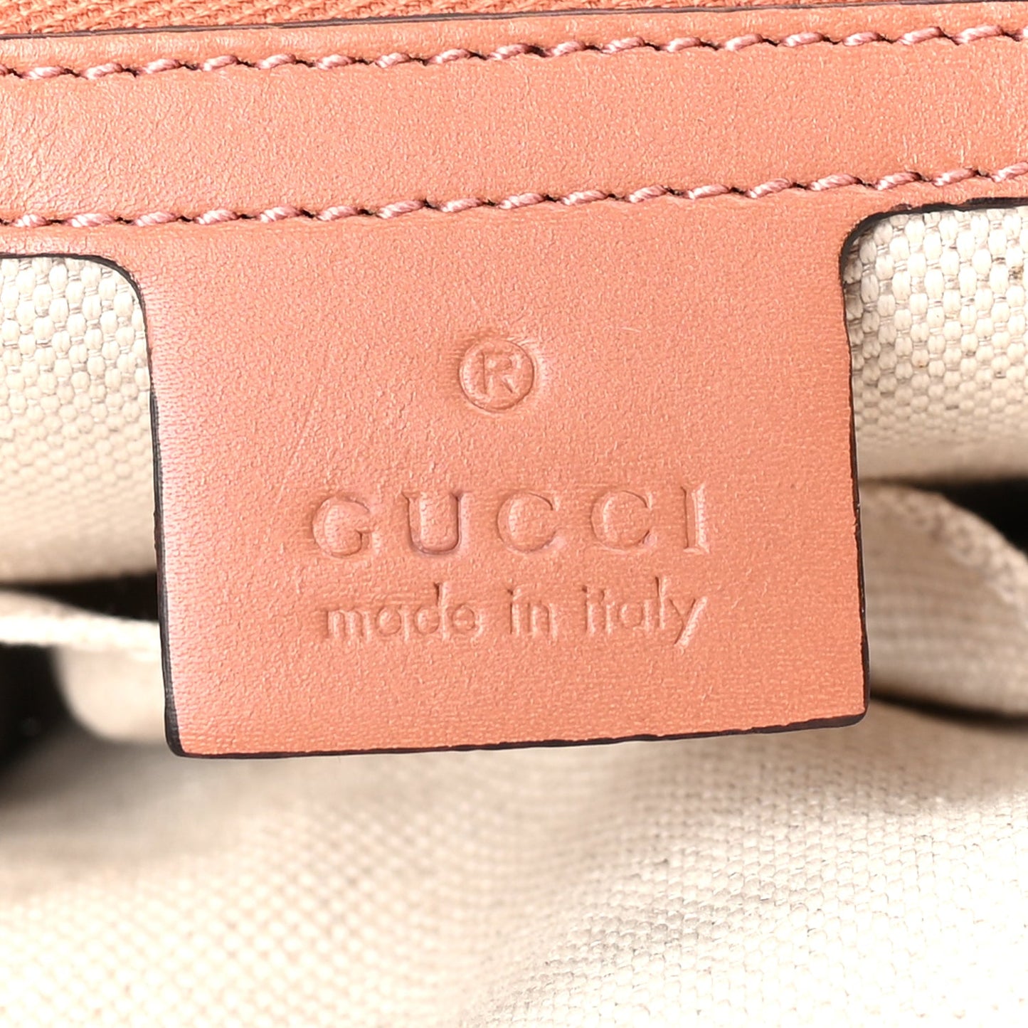 Gucci Monogram Large Heart Bit Charm Top Handle Tote Coral