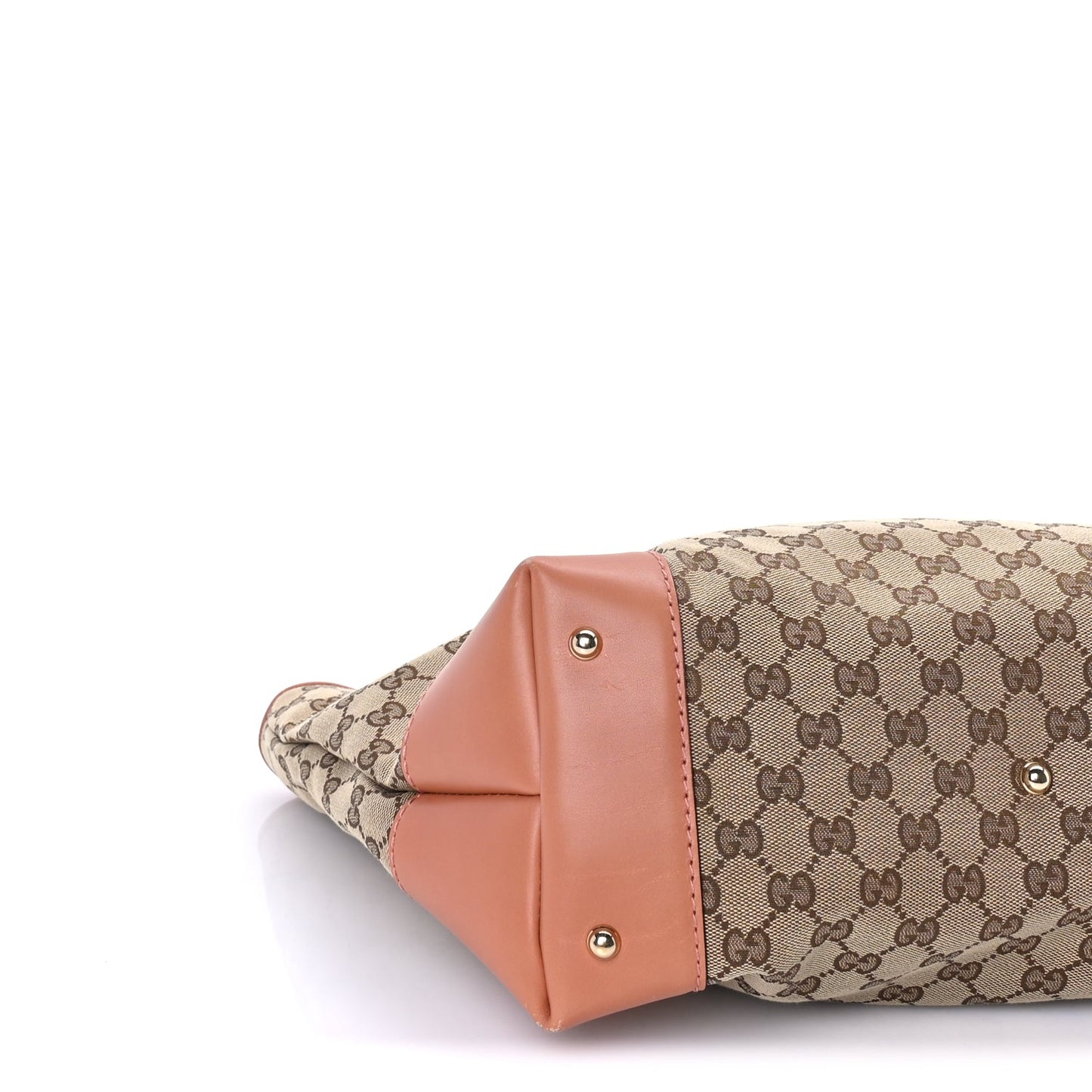 Gucci Monogram Large Heart Bit Charm Top Handle Tote Coral
