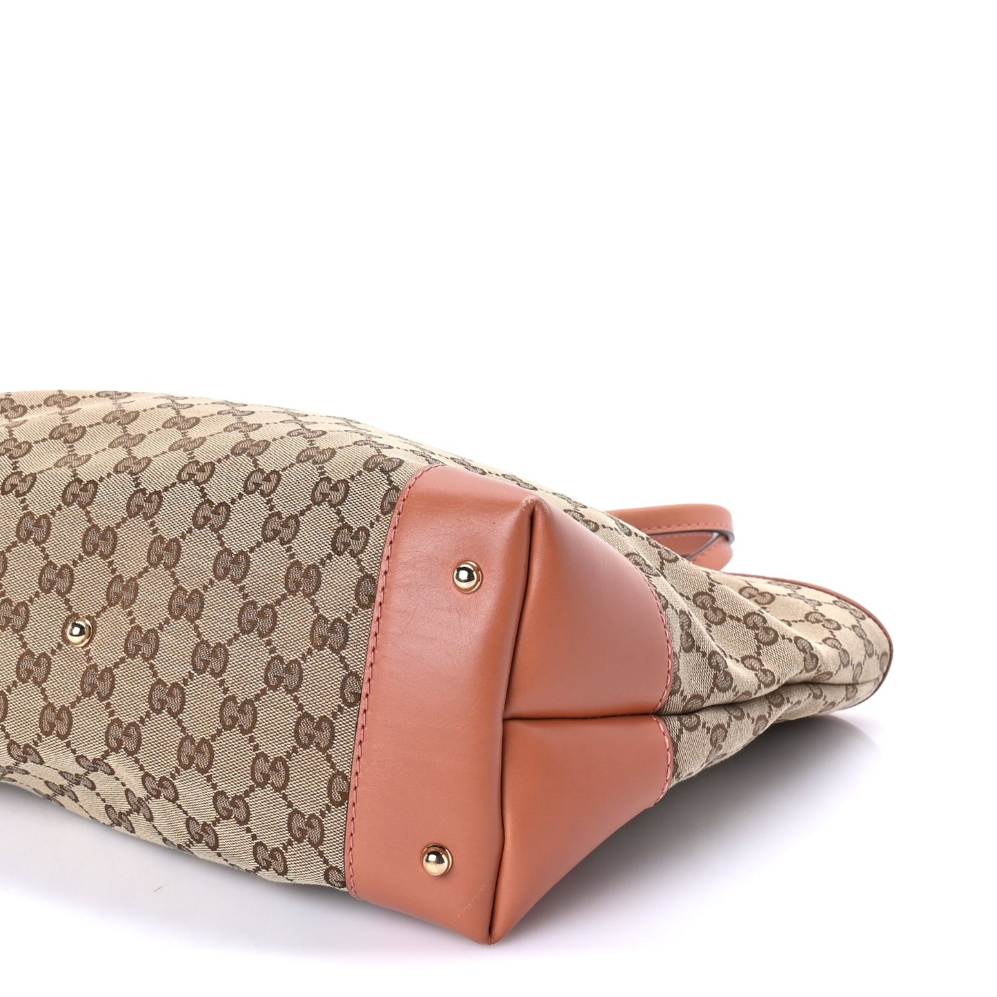 Gucci Monogram Large Heart Bit Charm Top Handle Tote Coral