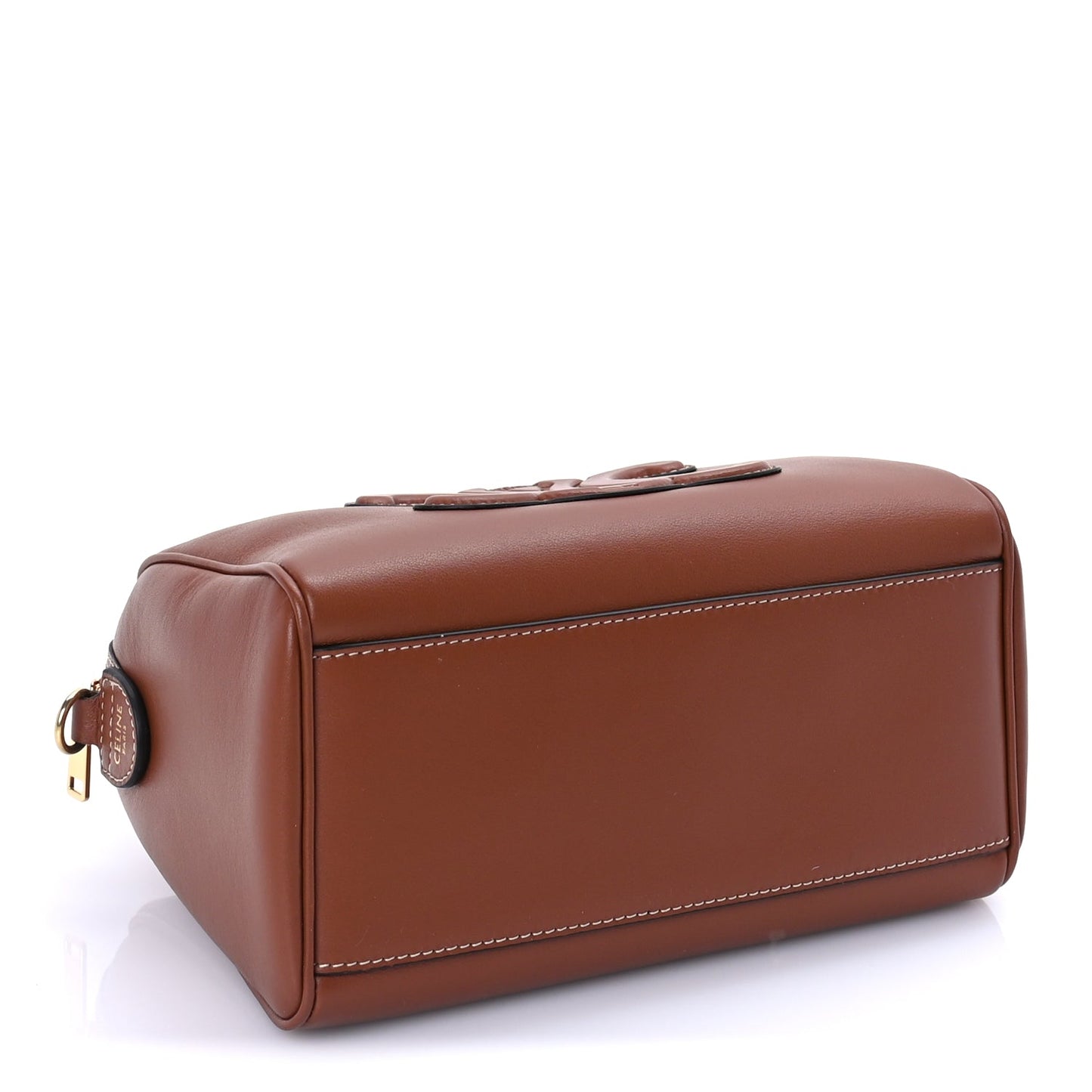 Celine Smooth Calfskin Triomphe Small Boston Bag Tan