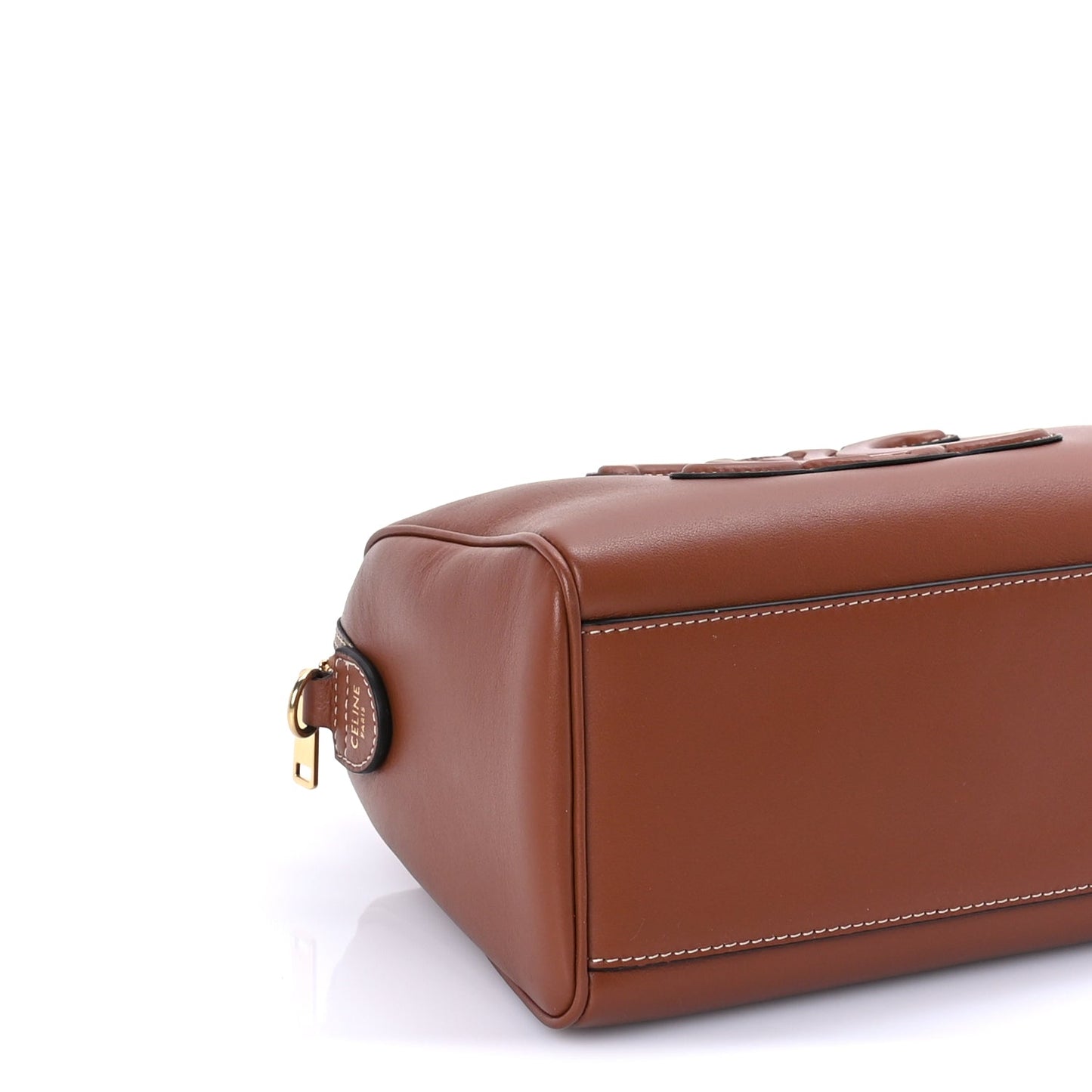 Celine Smooth Calfskin Triomphe Small Boston Bag Tan