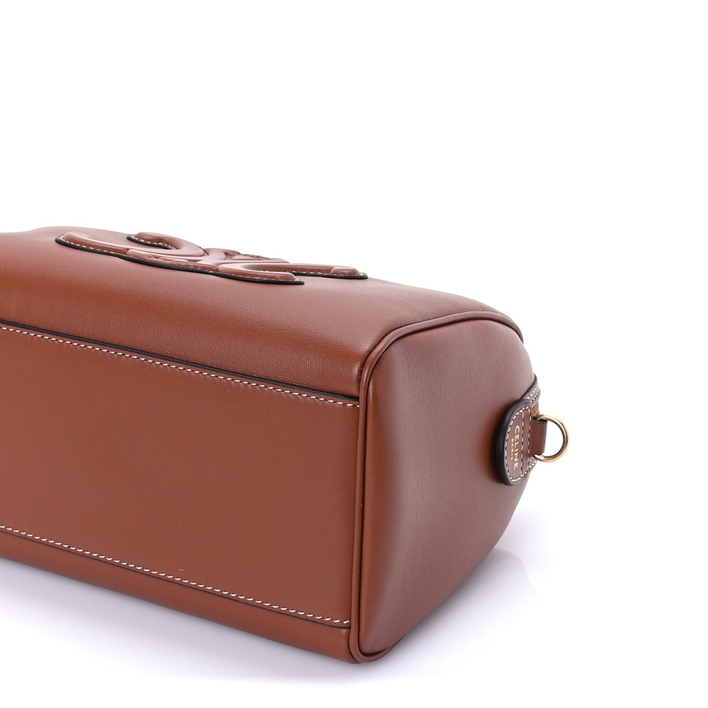 Celine Smooth Calfskin Triomphe Small Boston Bag Tan