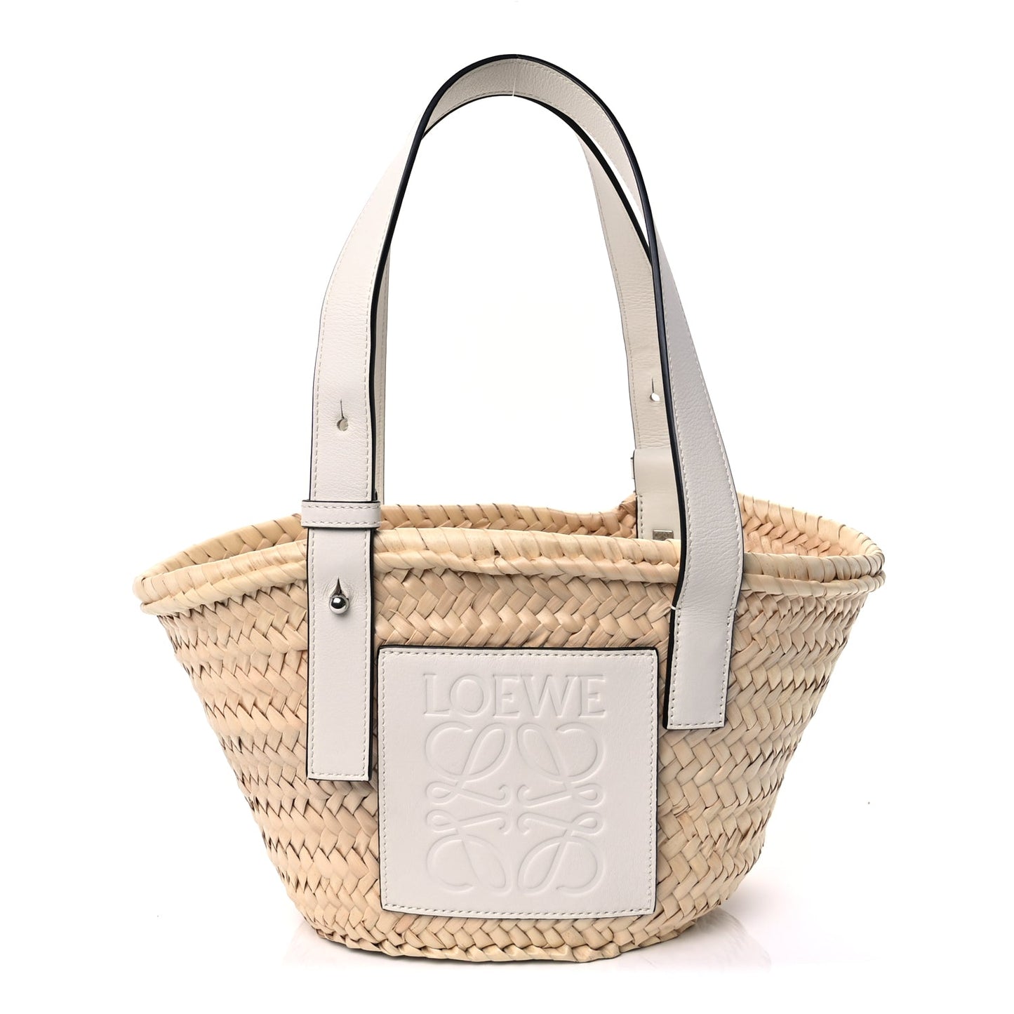Loewe Raffia Mini Basket Tote Bag Natural White