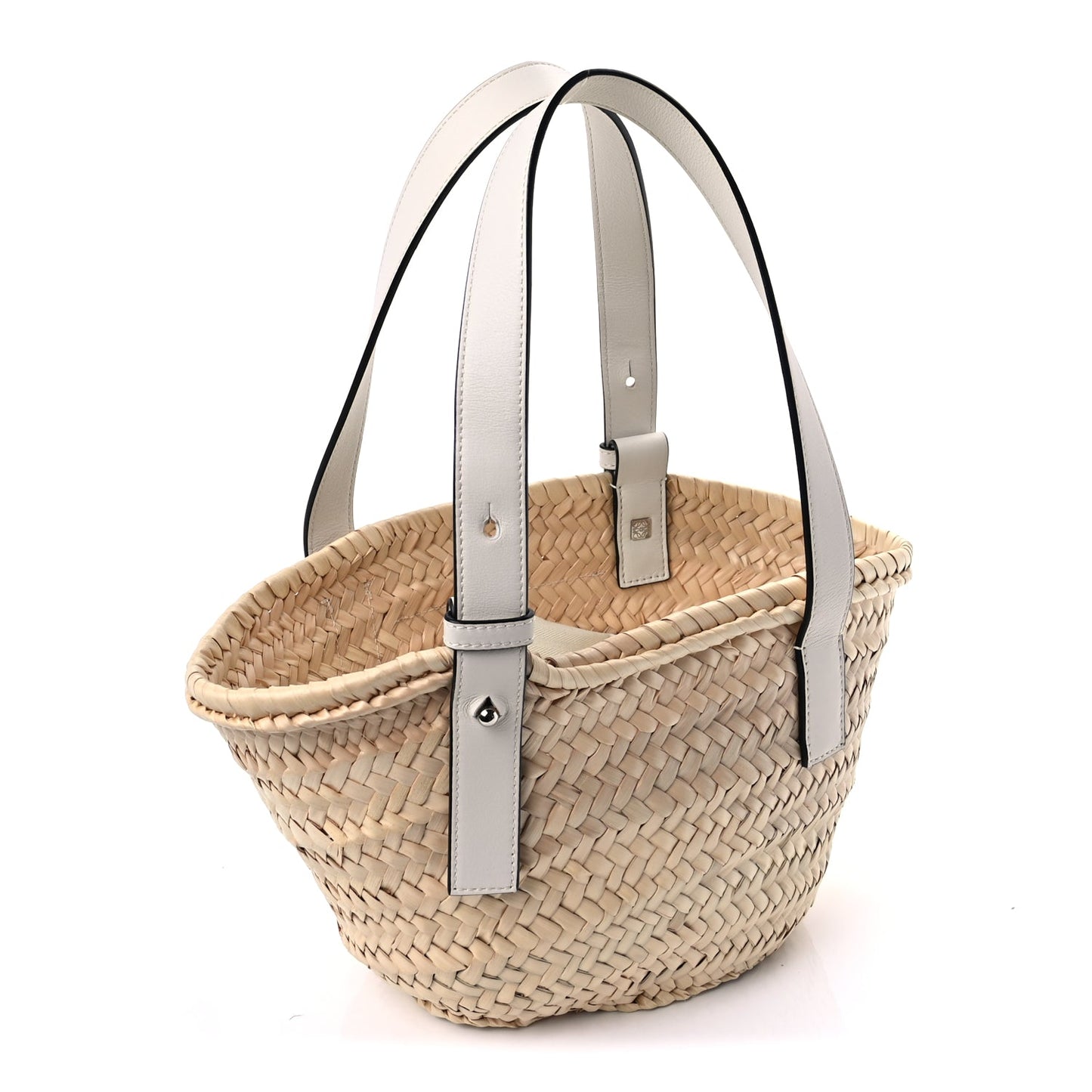 Loewe Raffia Mini Basket Tote Bag Natural White