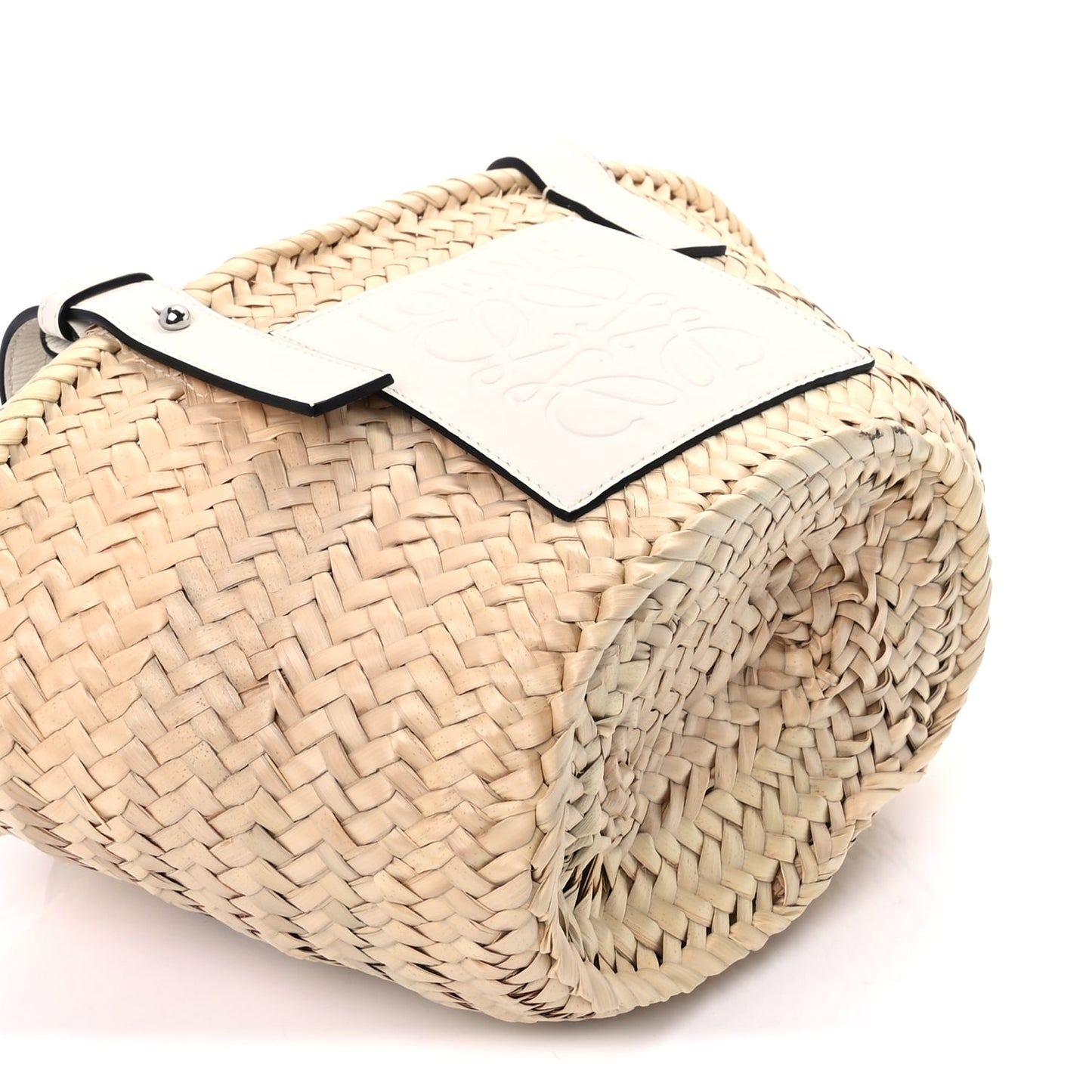 Loewe Raffia Mini Basket Tote Bag Natural White
