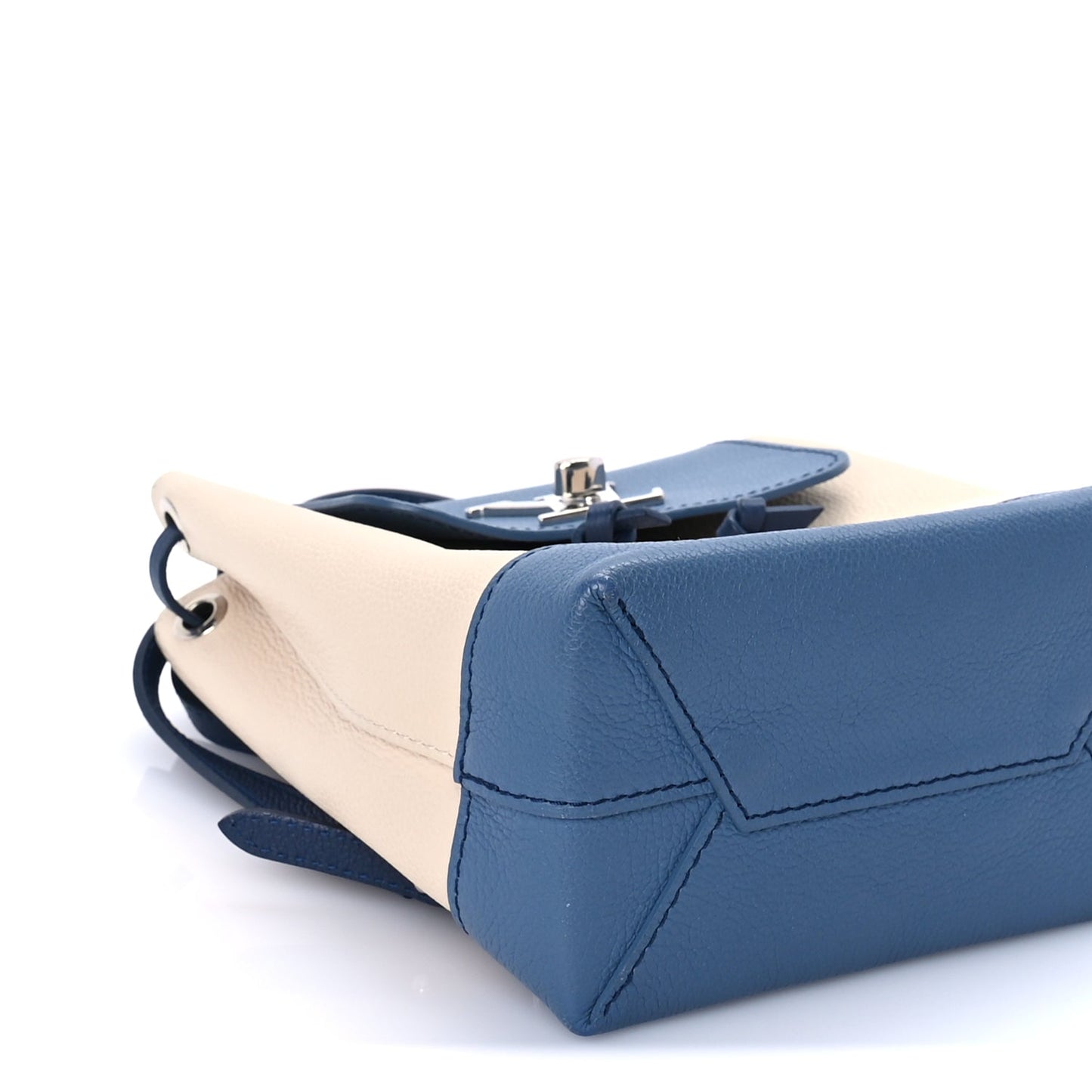 Louis Vuitton Calfskin Lockme Mini Backpack Blue Jean Creme