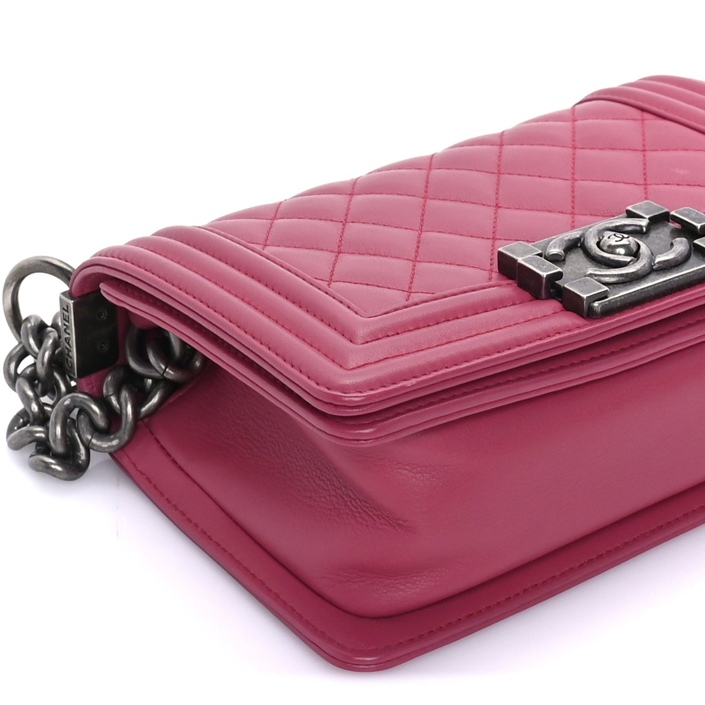Chanel Lambskin Quilted Small Boy Flap  Dark Pink