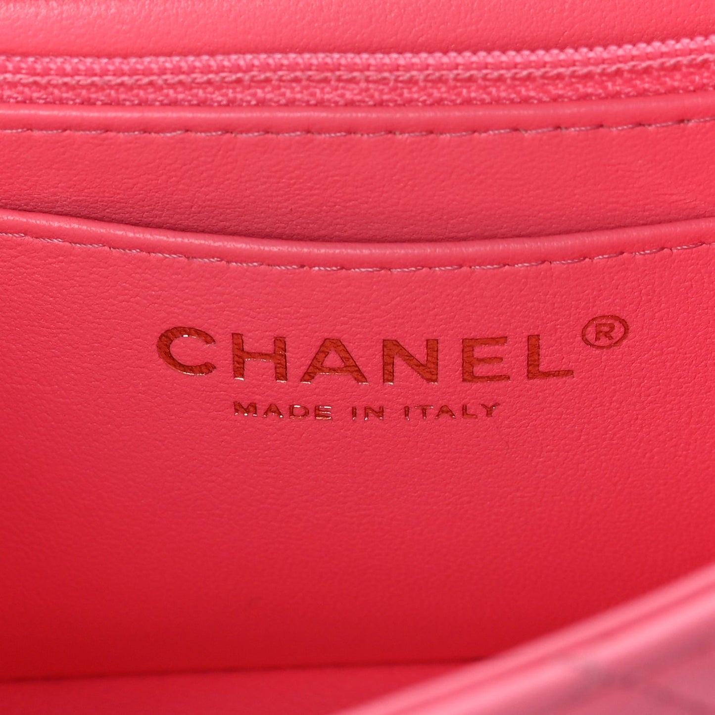 Chanel Lambskin Quilted Mini Rectangular Flap Pink
