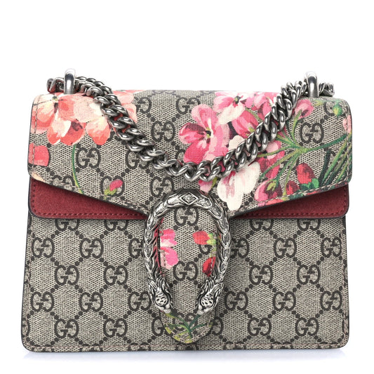 Gucci GG Supreme Monogram Blooms Mini Dionysus Shoulder Bag Beige Multicolor Dry Rose