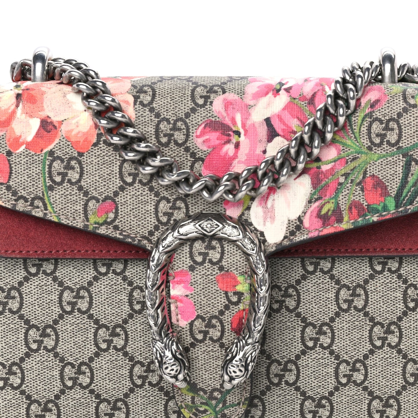Gucci GG Supreme Monogram Blooms Mini Dionysus Shoulder Bag Beige Multicolor Dry Rose