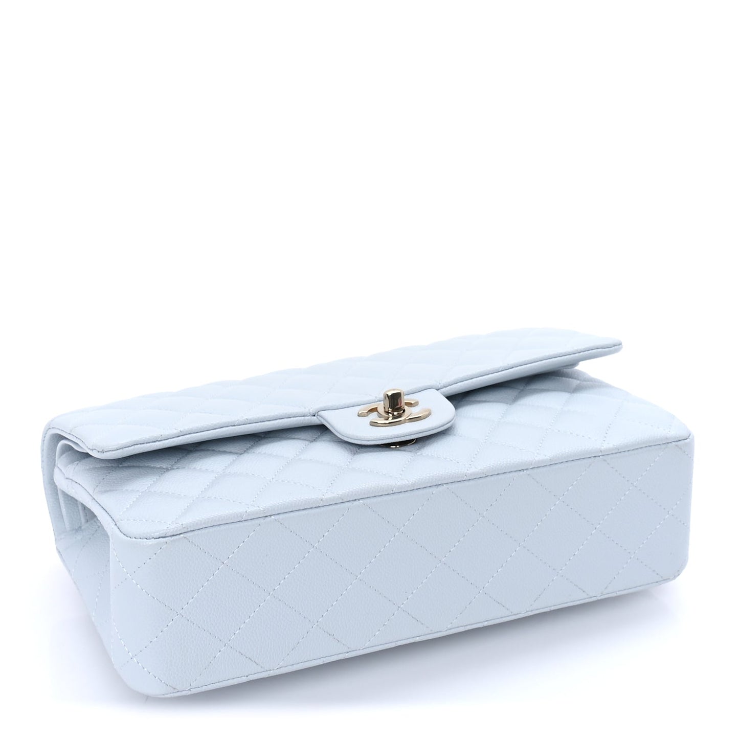 Chanel Caviar Quilted Medium Double Flap Light Blue