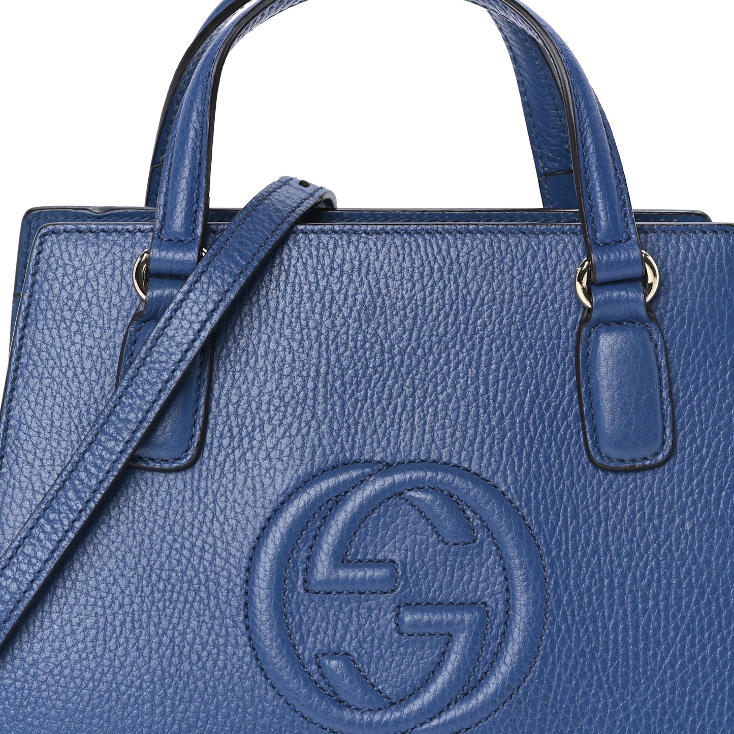 Gucci Dollar Calfskin Medium Soho Top Handle Satchel Caspian