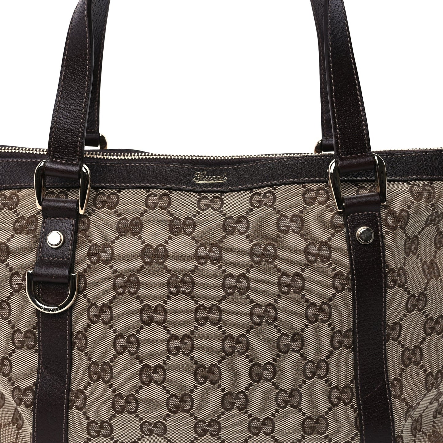 Gucci Monogram Medium Abbey Tote Dark Brown