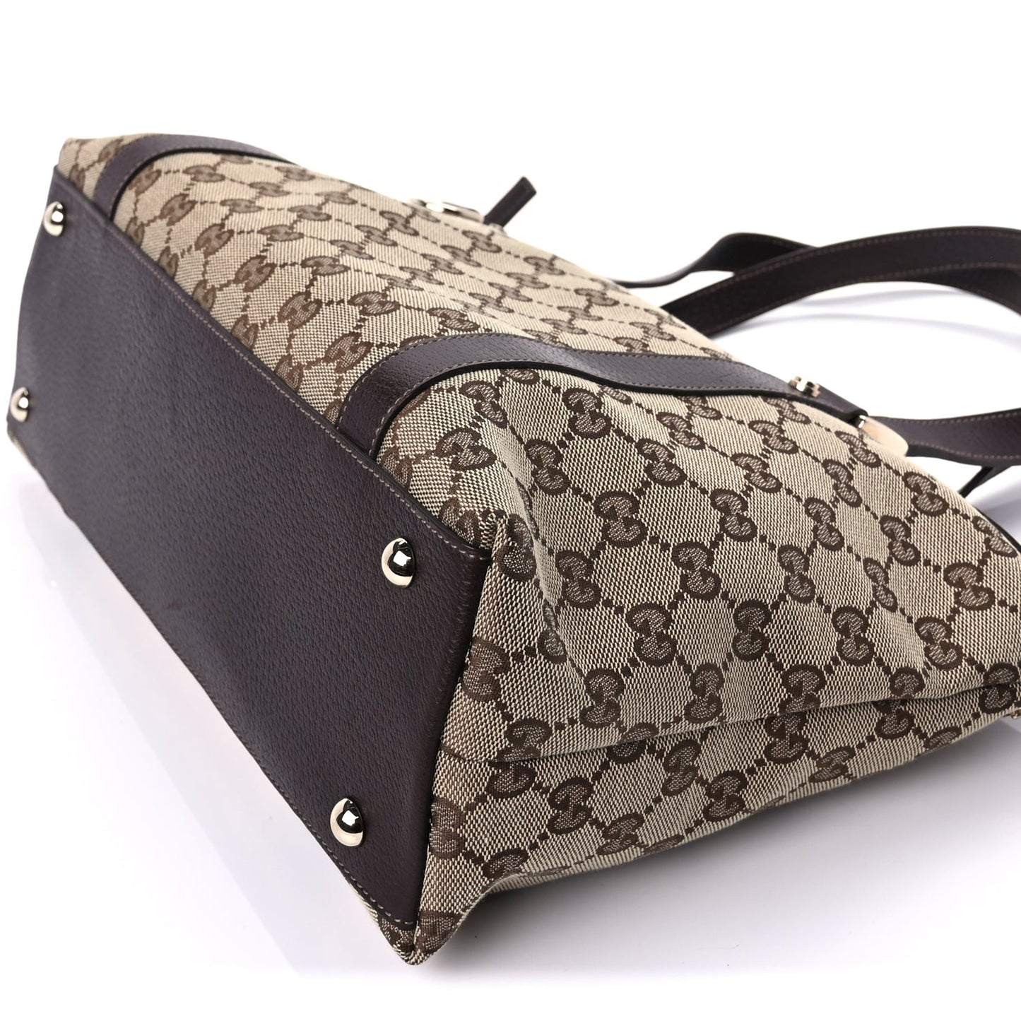 Gucci Monogram Medium Abbey Tote Dark Brown