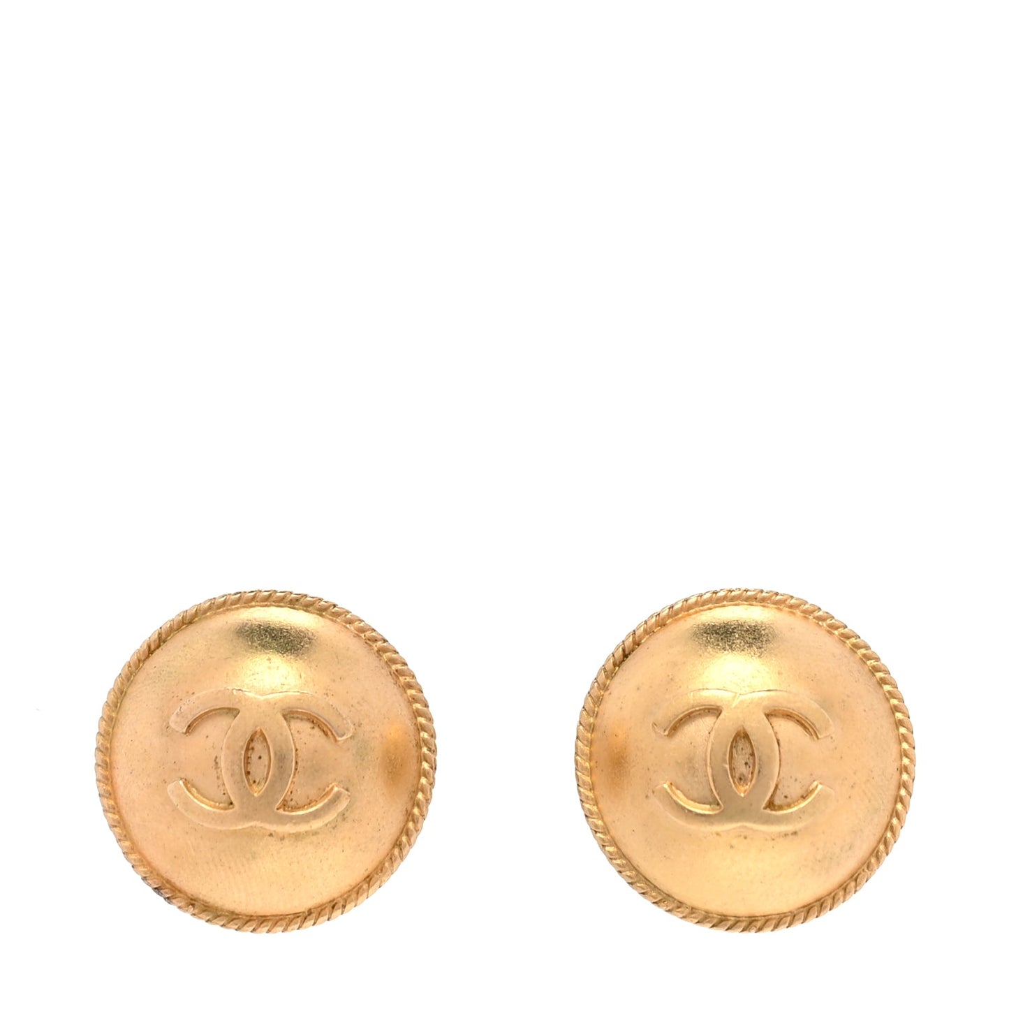 Chanel CC Button Clip On Earrings  Gold