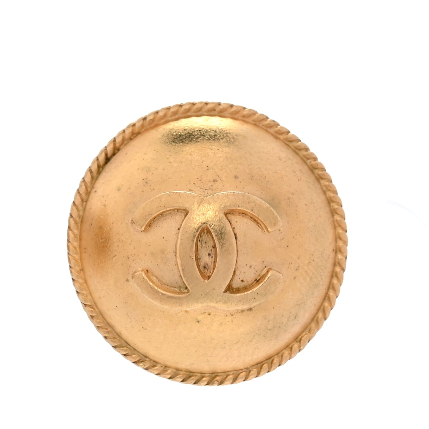Chanel CC Button Clip On Earrings  Gold