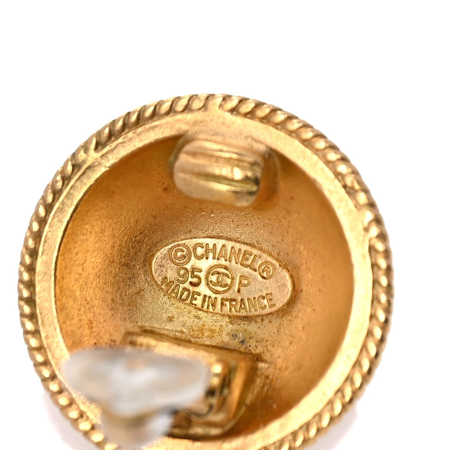 Chanel CC Button Clip On Earrings  Gold