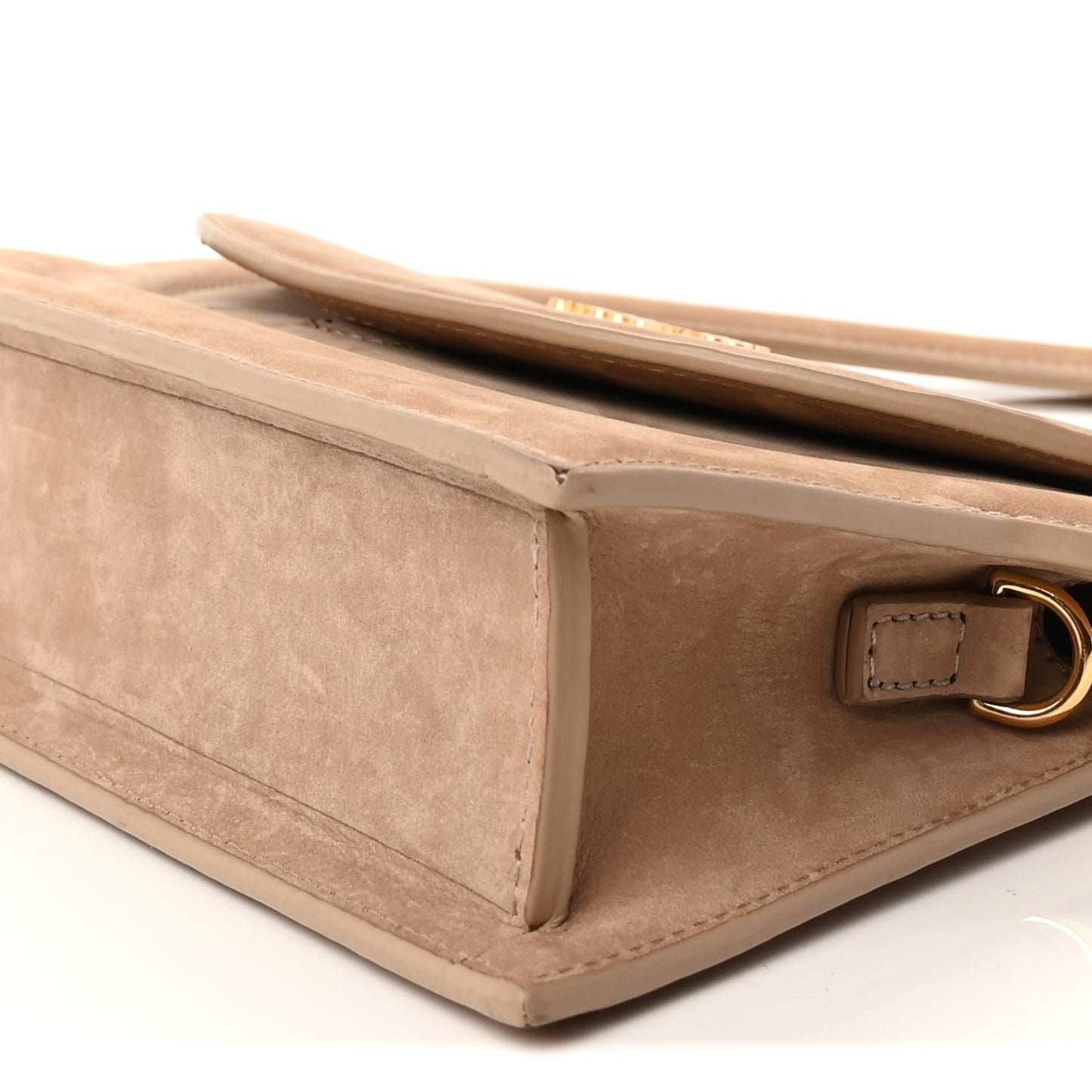 Jacquemus Nubuck Le Sac Rond Dark Beige