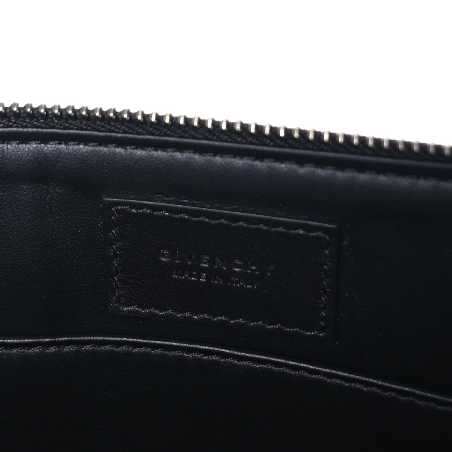 Givenchy Calfskin Paris Print Medium Cosmetic Pouch  Black