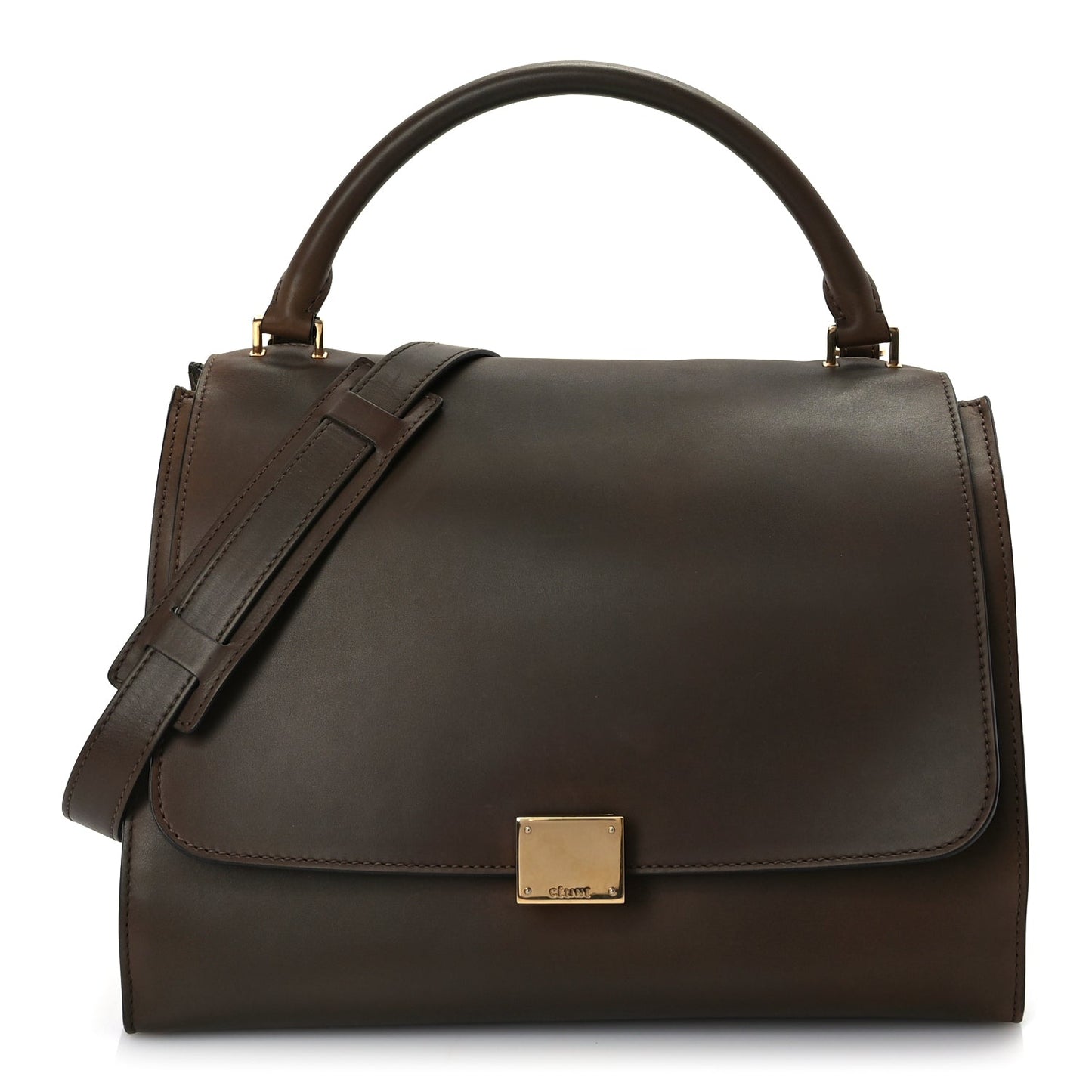 Celine Smooth Calfskin Suede Medium Trapeze  Moss Green
