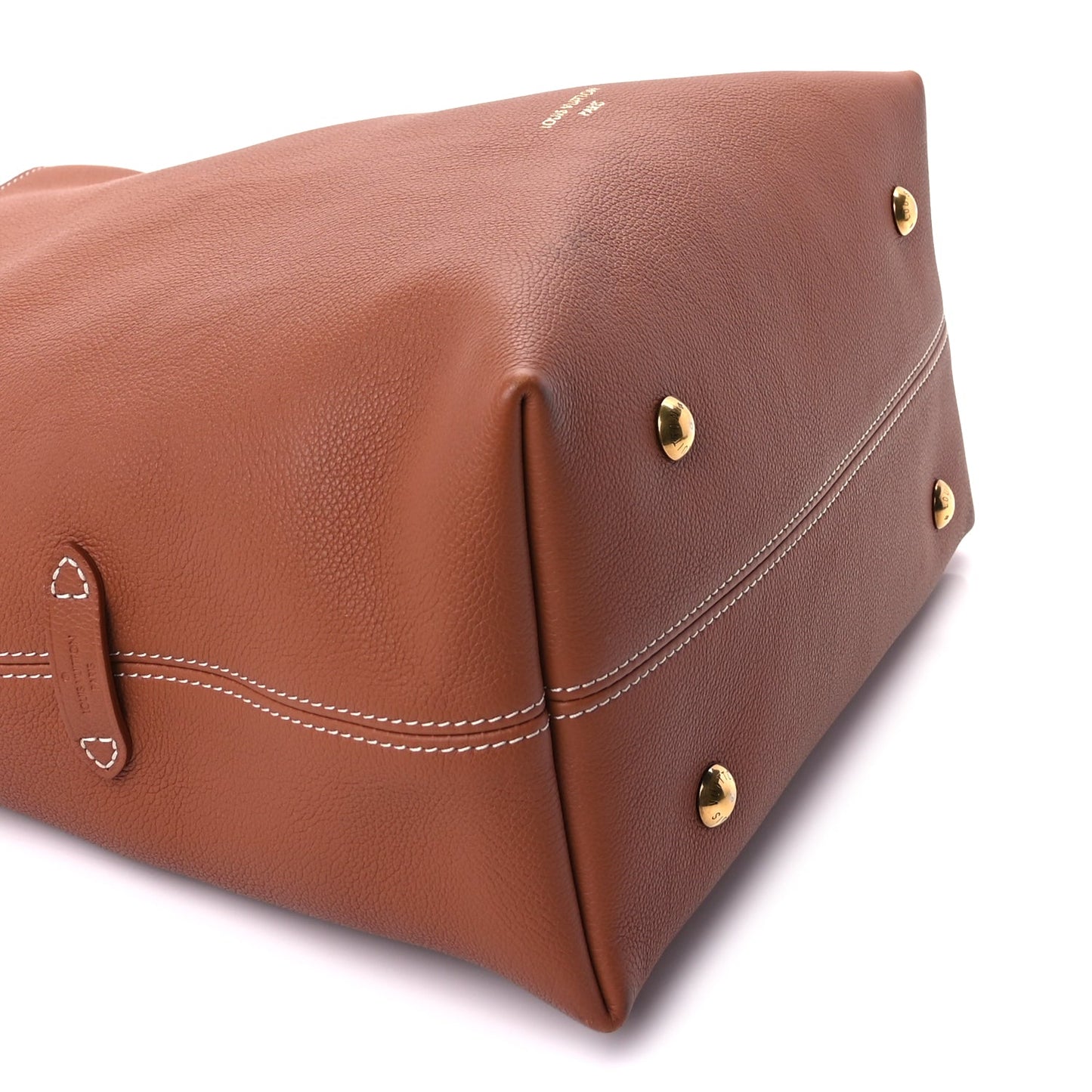 Louis Vuitton Grained Calfskin Low Key Hobo MM Cognac