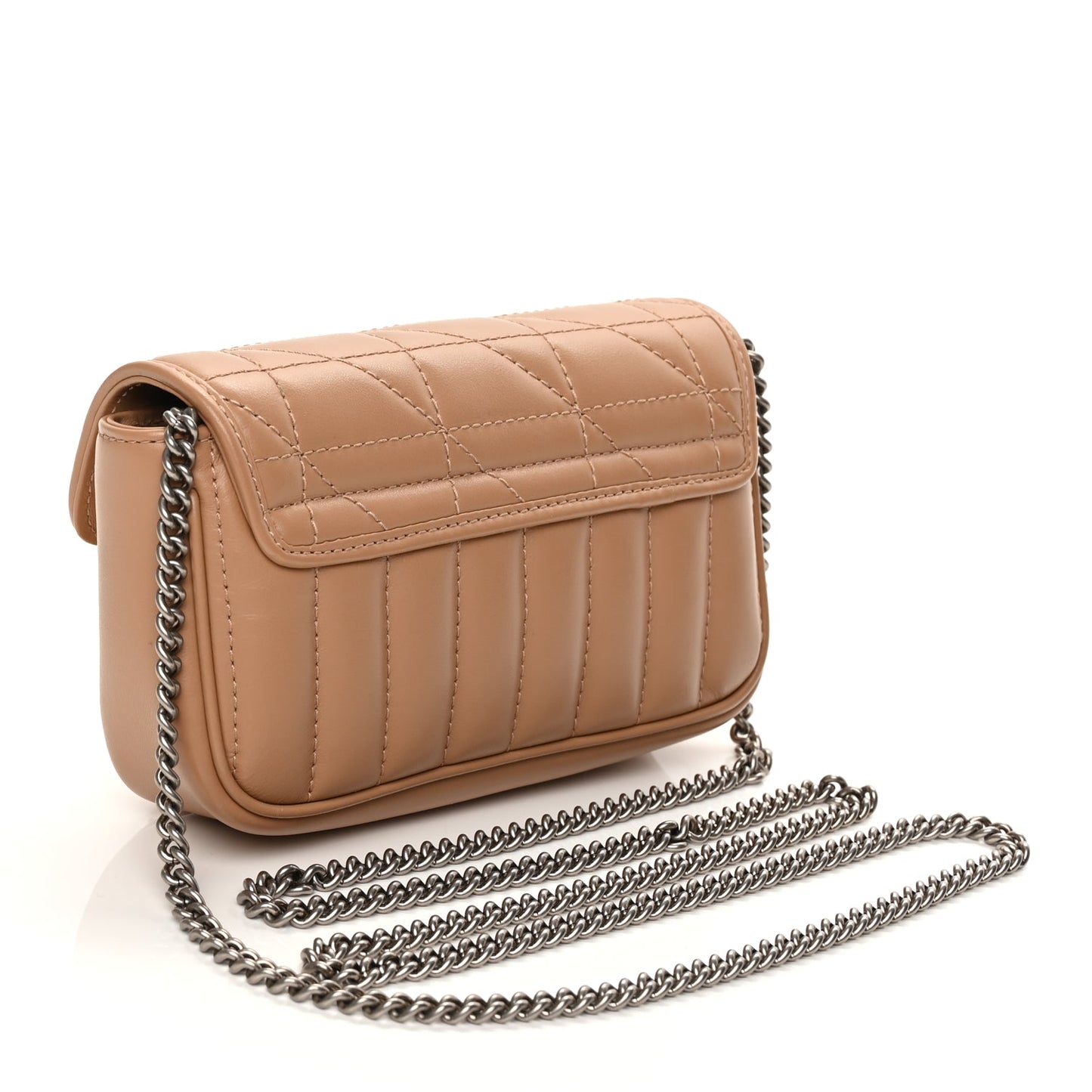 Gucci Calfskin Matelasse Aria Super Mini GG Marmont Shoulder Bag Camelia